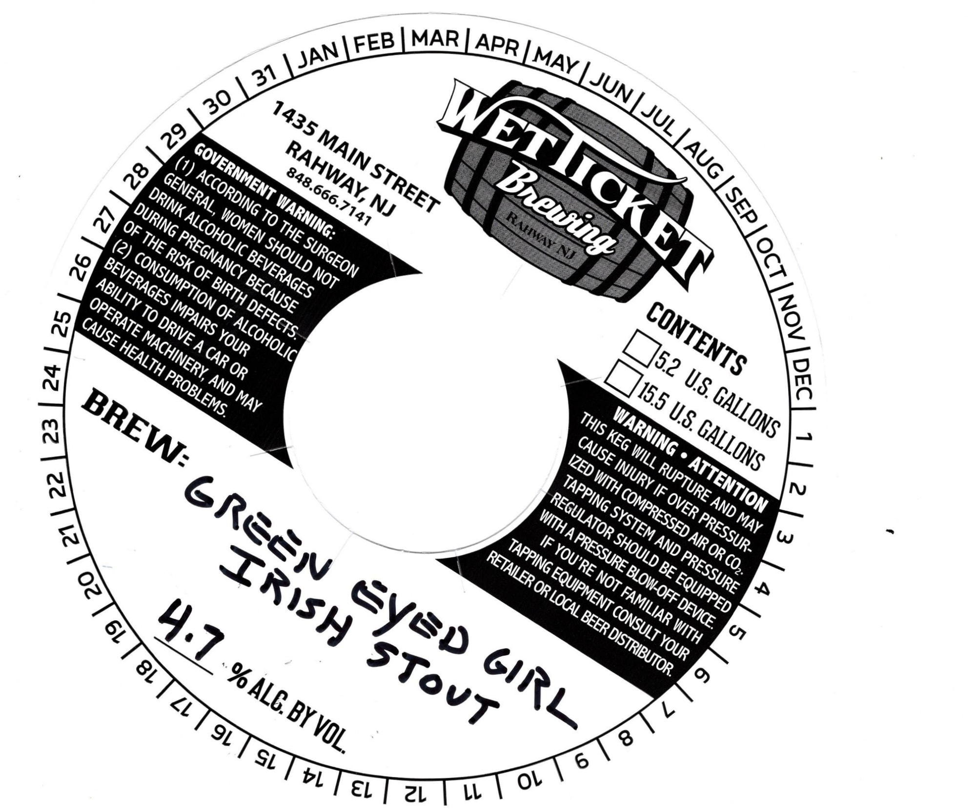 Green Eyed Girl by Wet Ticket Brewing - beer label