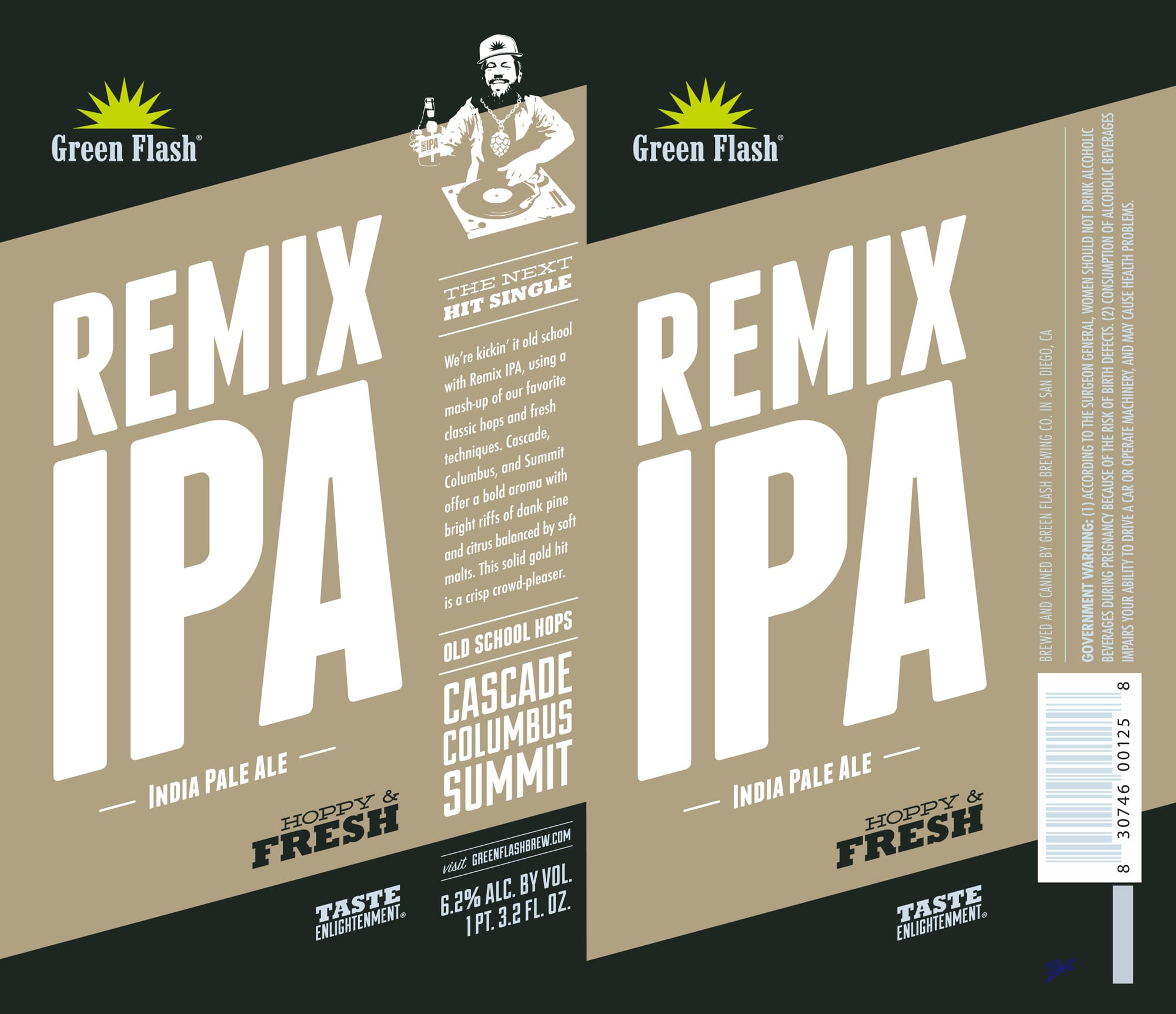Remix IPA by Green Flash Brewing Co. - beer label
