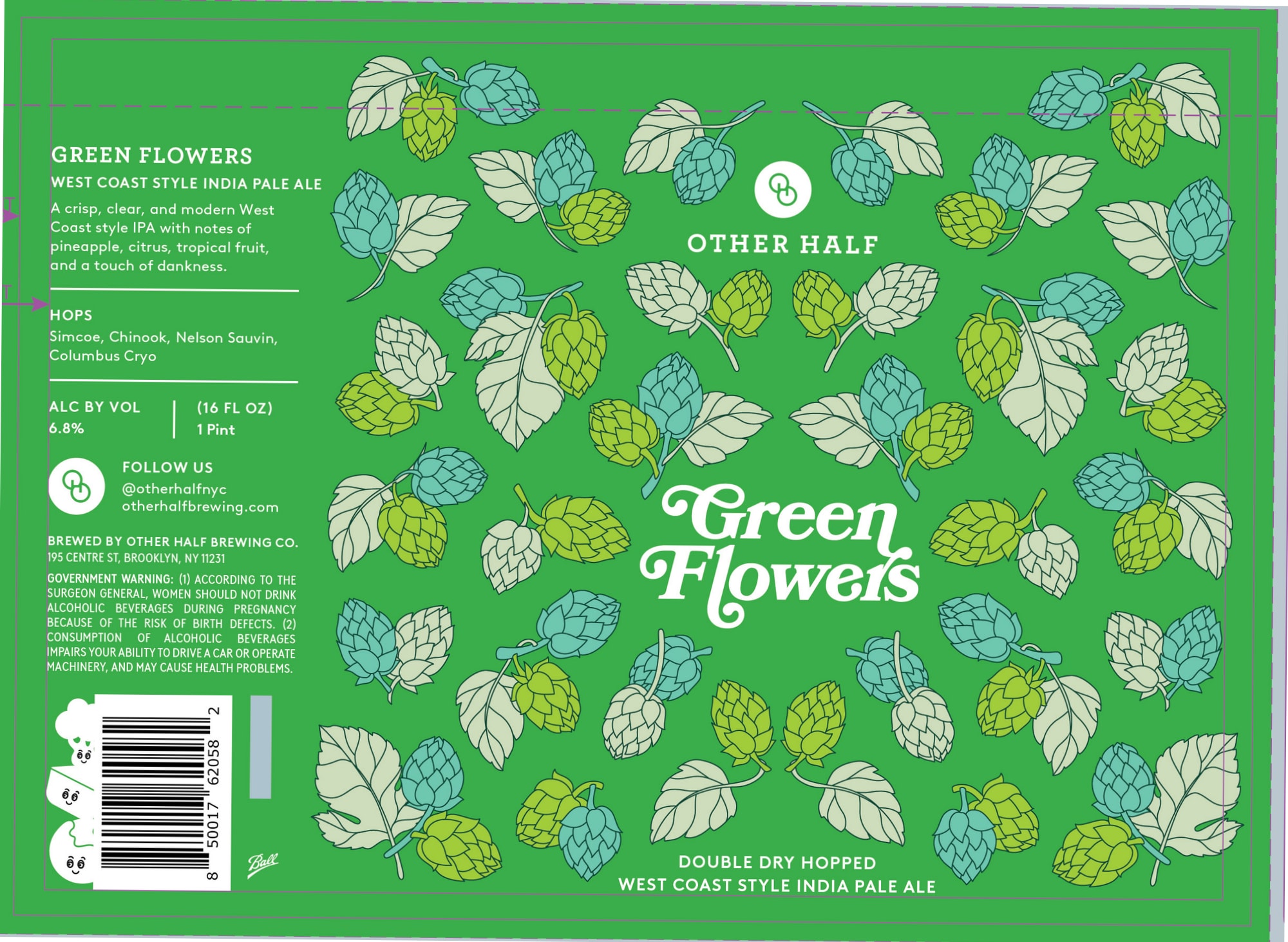 Green Flowers by Other Half Brewing Co. - beer label