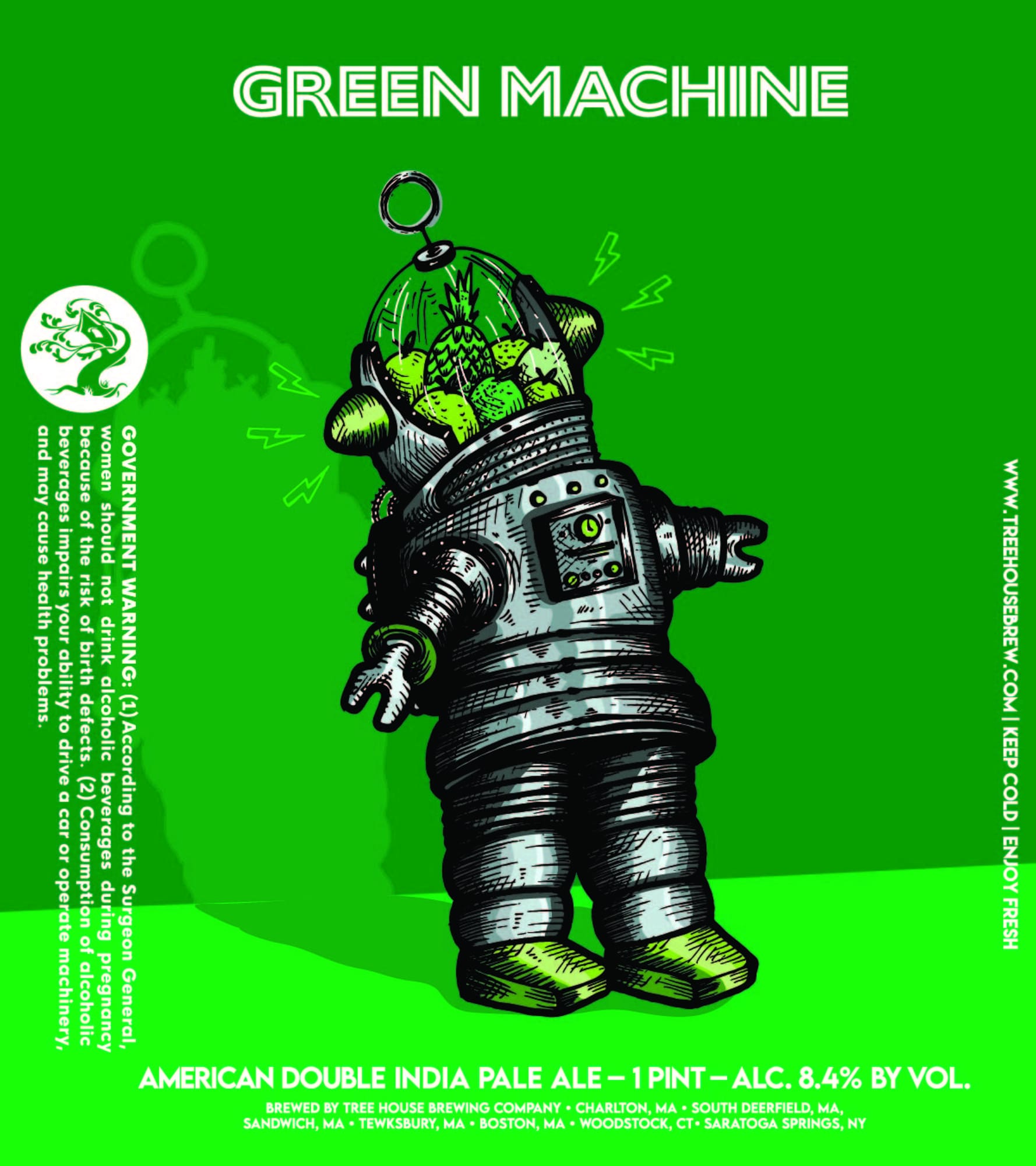 Green Machine by Tree House Brewing Company - beer label