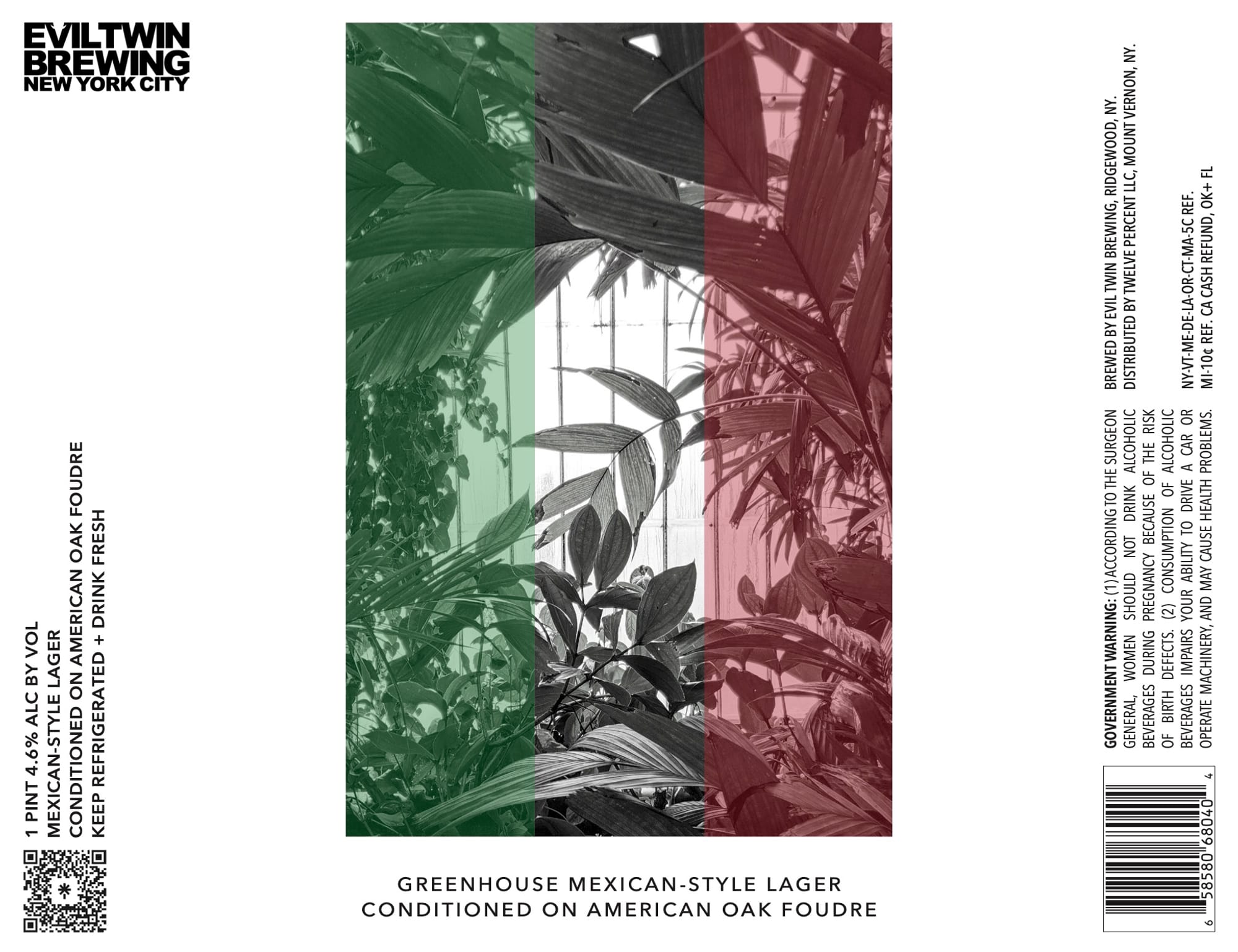 Greenhouse Mexican-Style Lager by Evil Twin Brewing - beer label