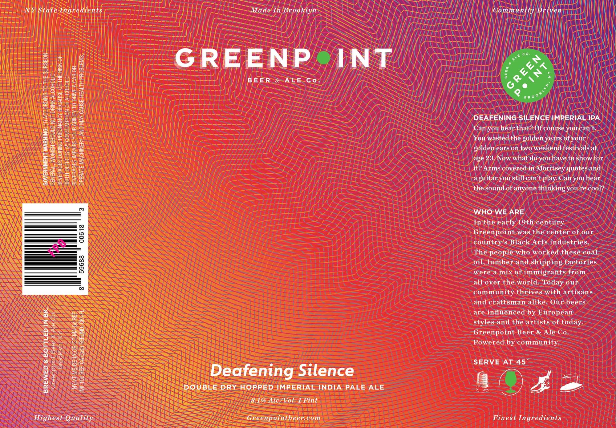 Deafening Silence by Greenpoint Beer & Ale Co. - beer label