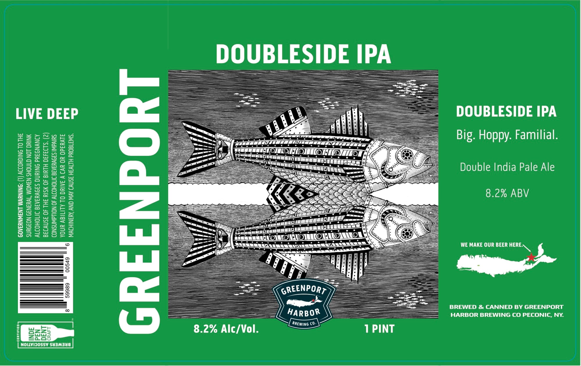 Doubleside IPA by Greenport Harbor Brewing Co. - beer label