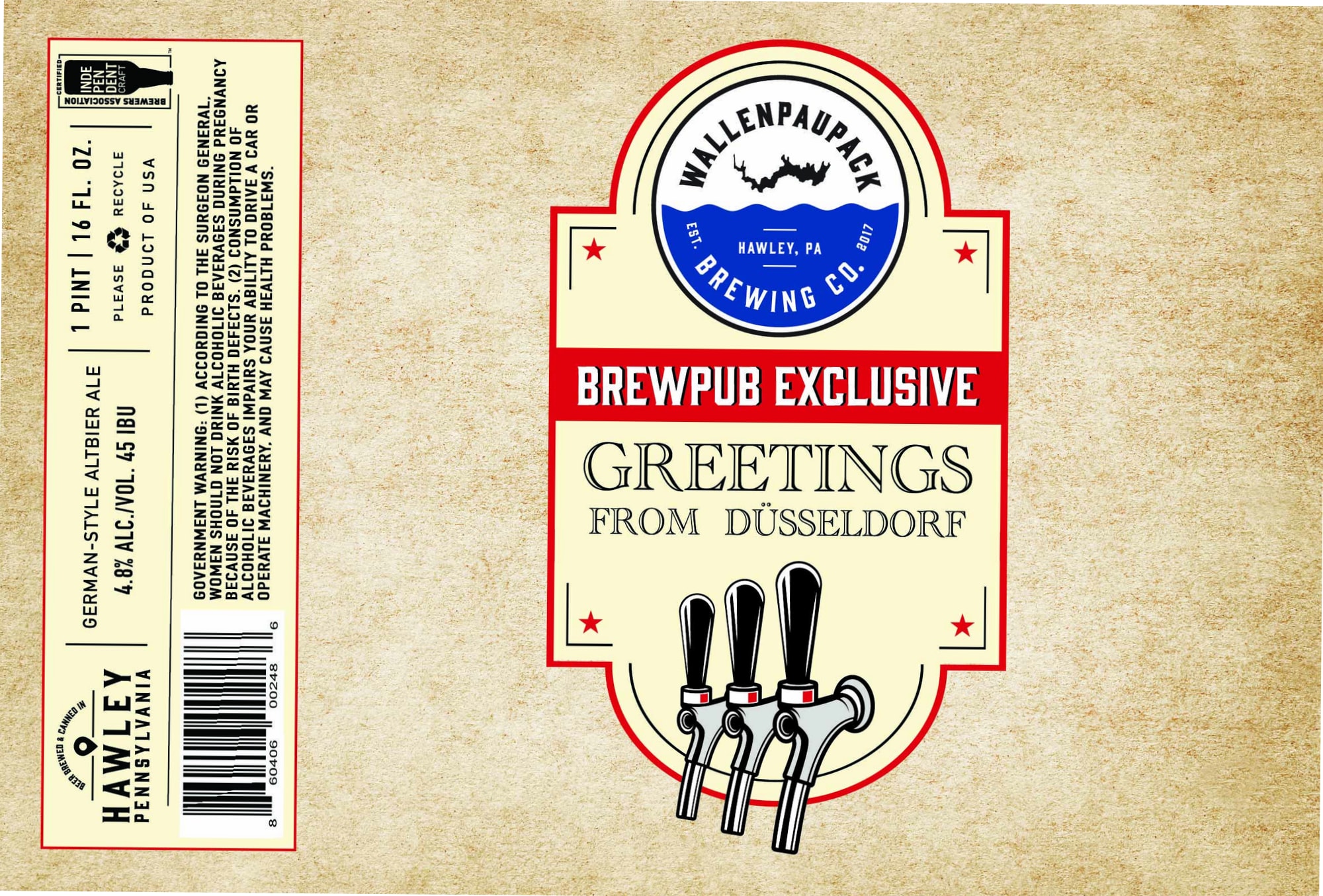 Greetings from Düsseldorf by Wallenpaupack Brewing Co. - beer label