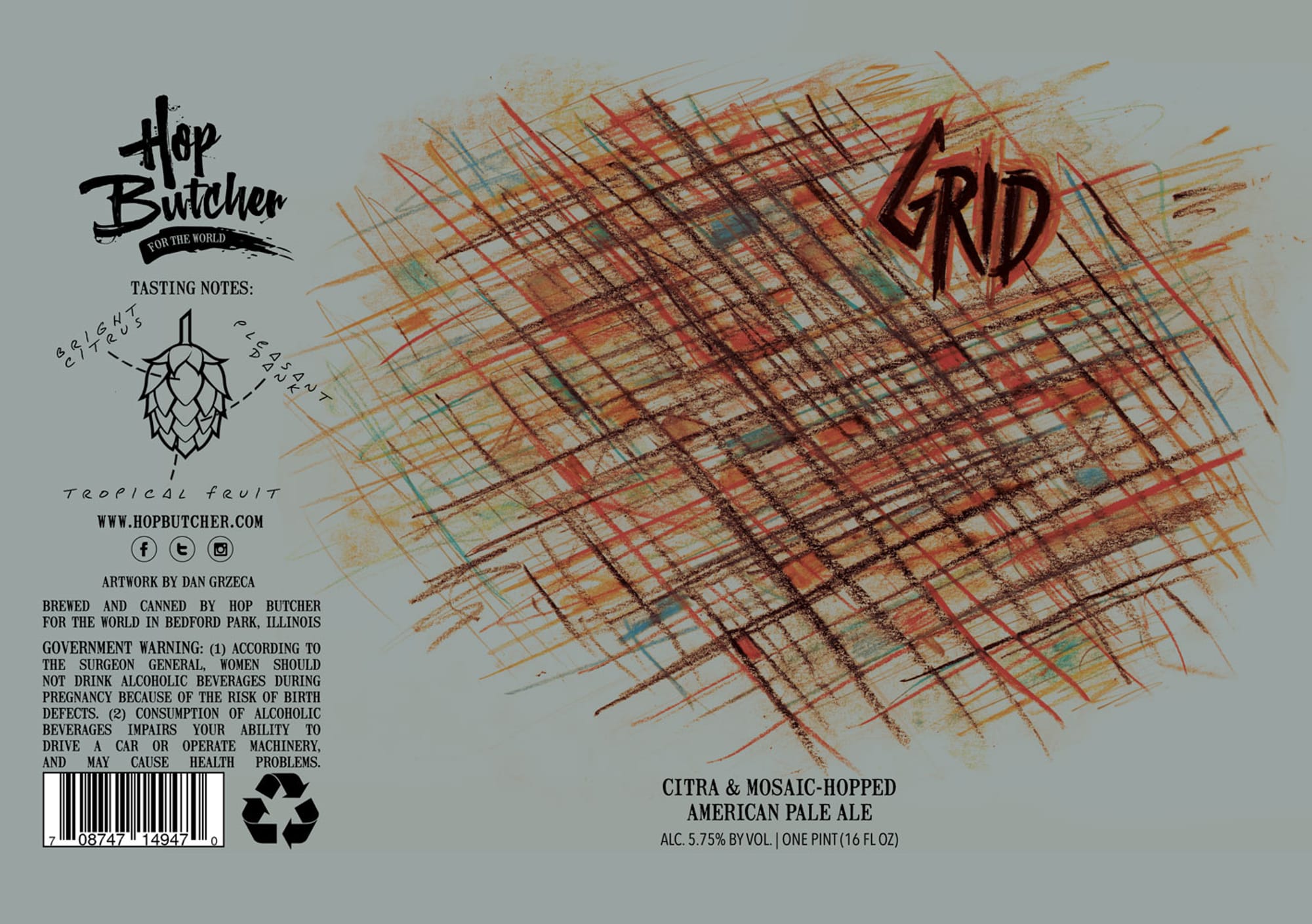 Grid by Hop Butcher For The World - beer label