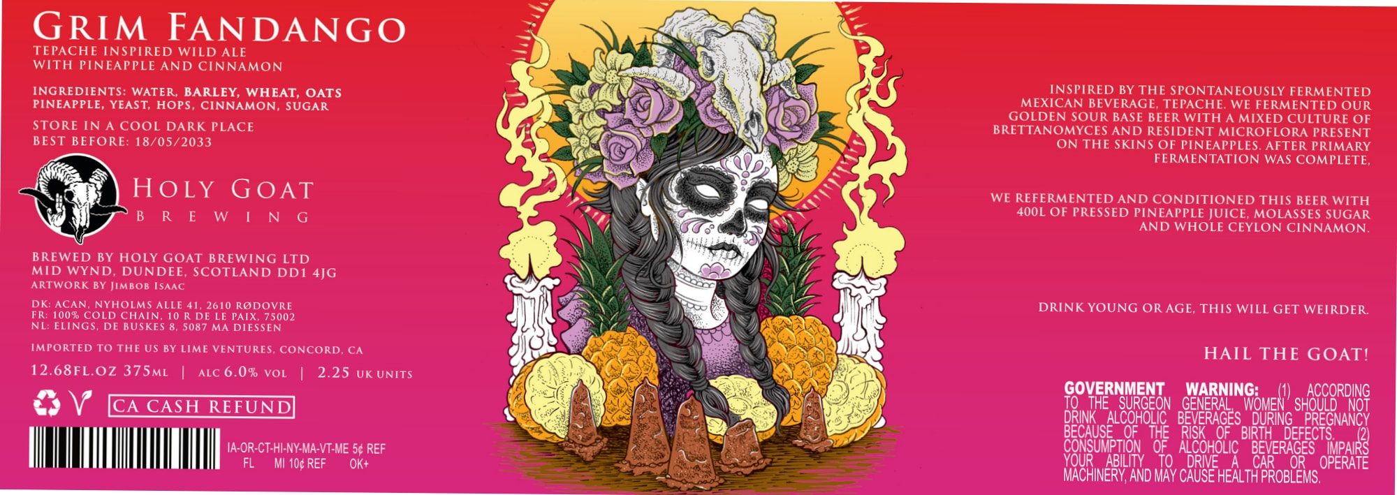 Grim Fandango by Holy Goat Brewing - beer label