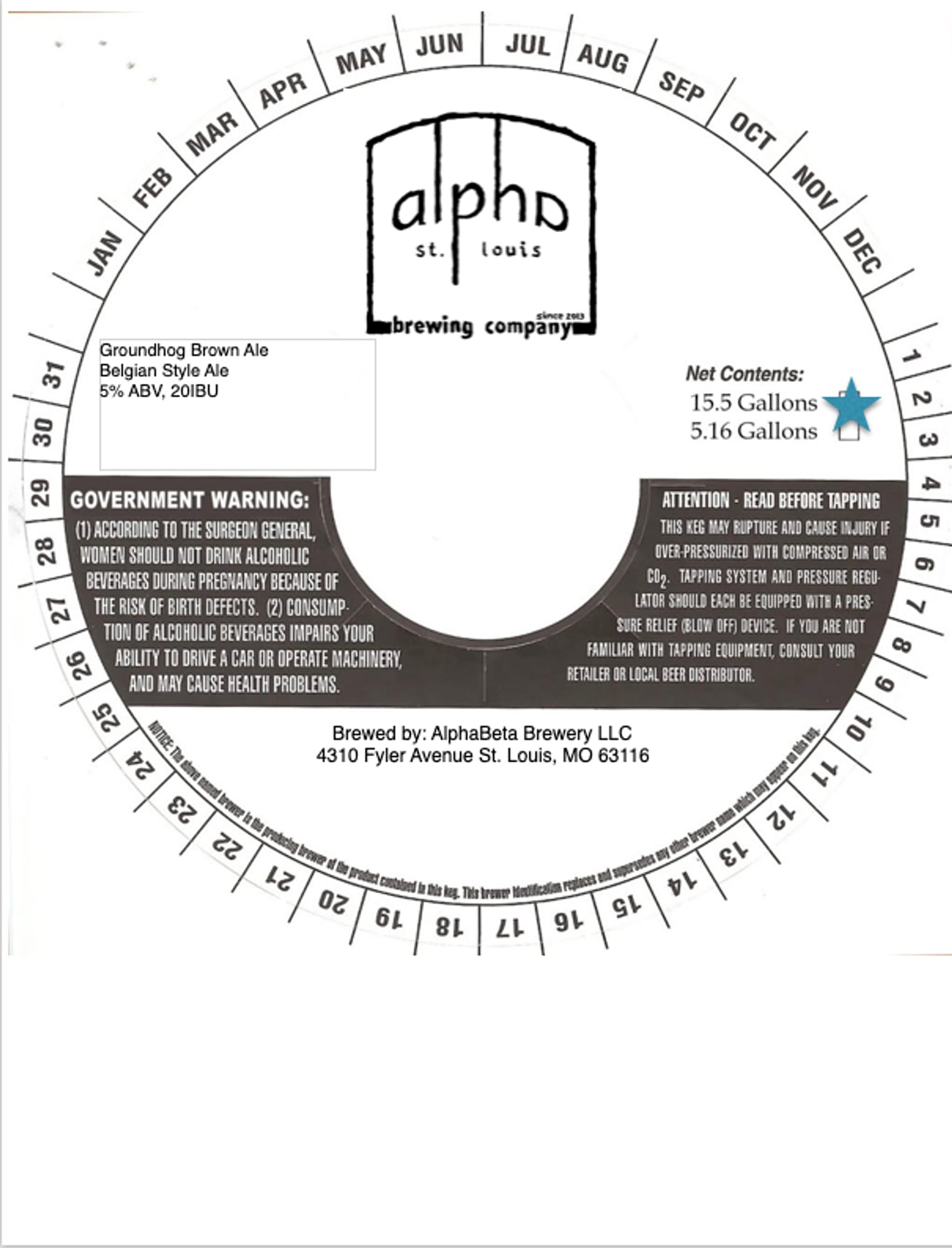 Groundhog Style Ale by AlphaBeta Brewery - beer label