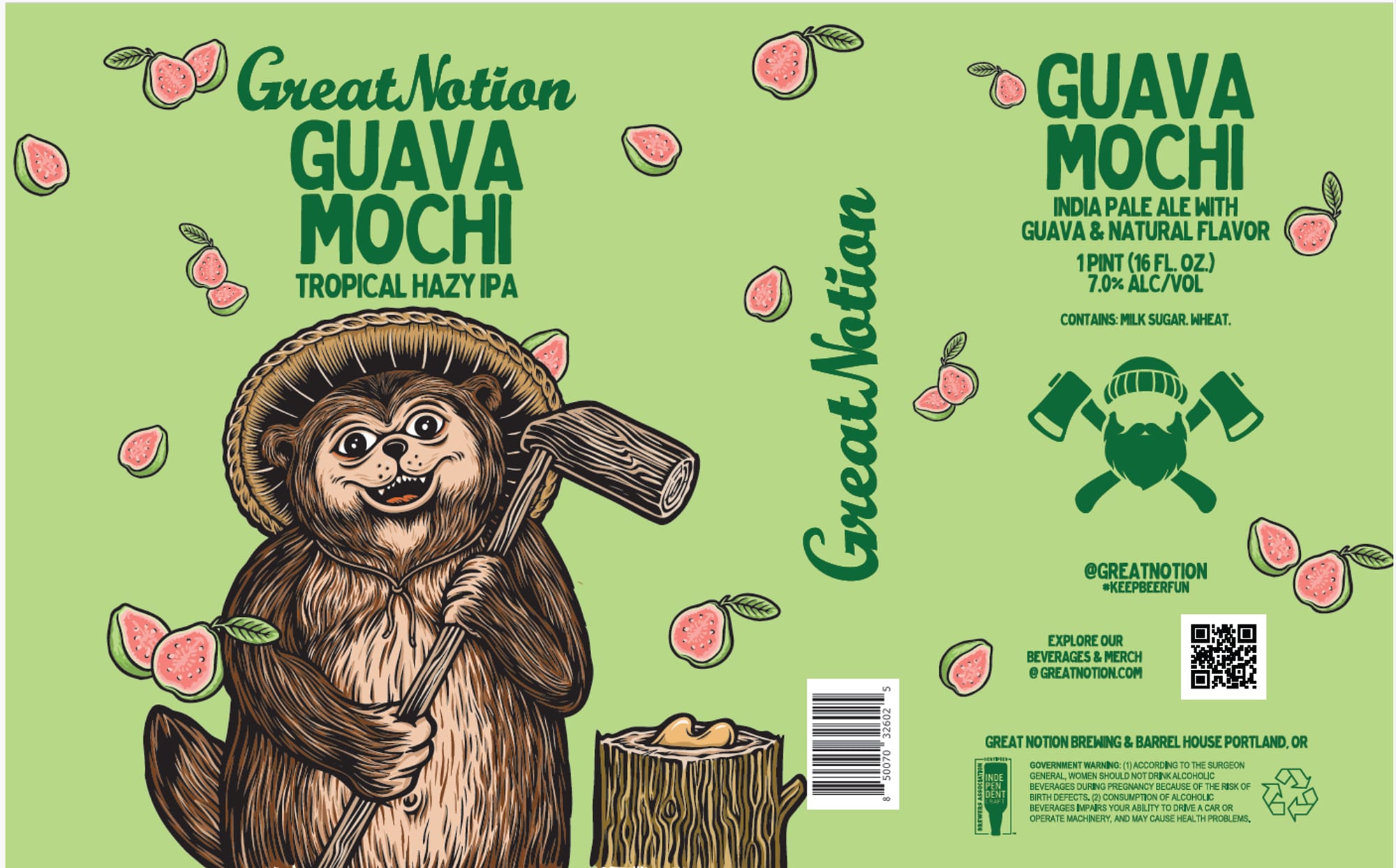 Guava Mochi by Great Notion Brewing - beer label