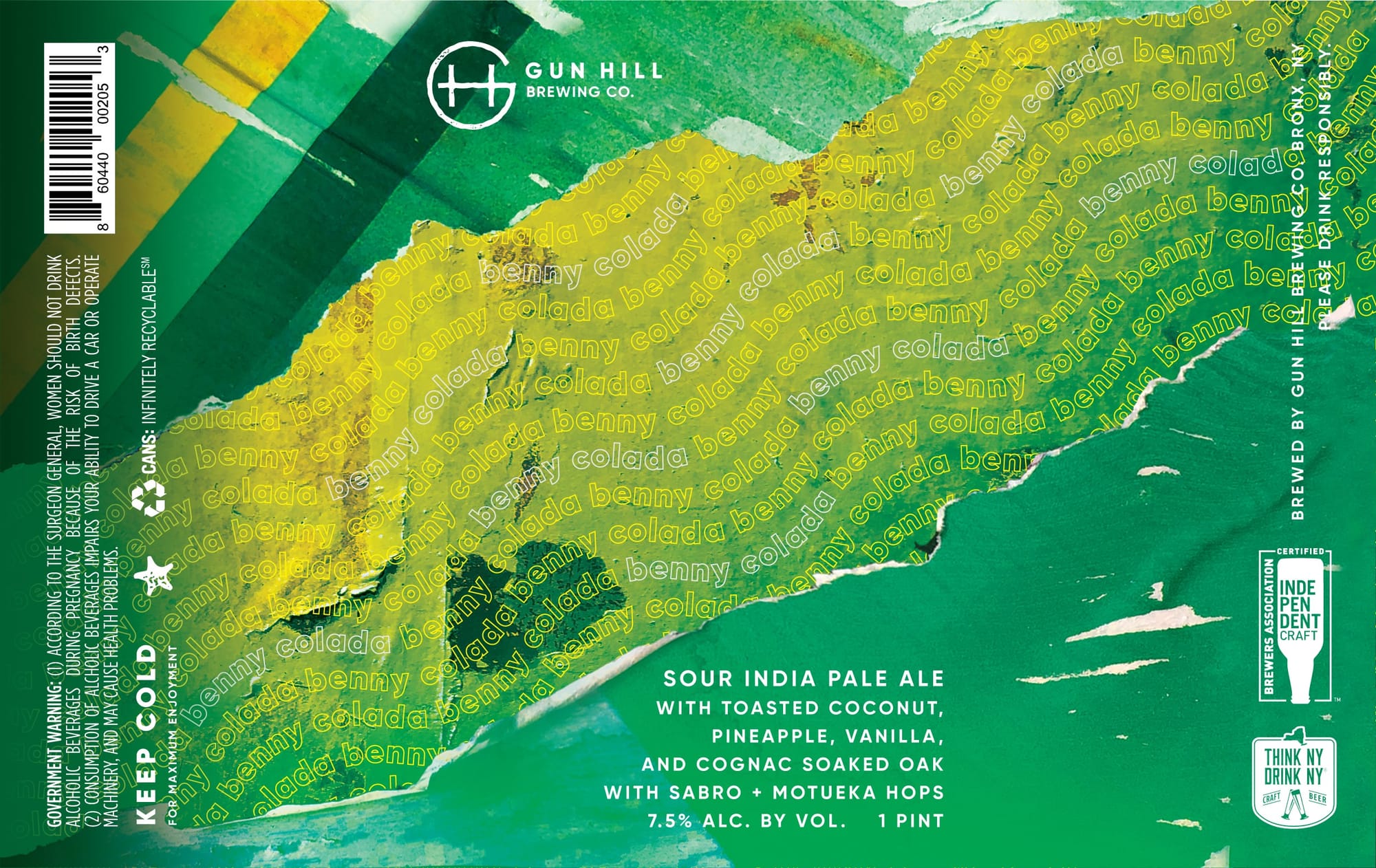Sour India Pale Ale by Gun Hill Brewing Co. - beer label