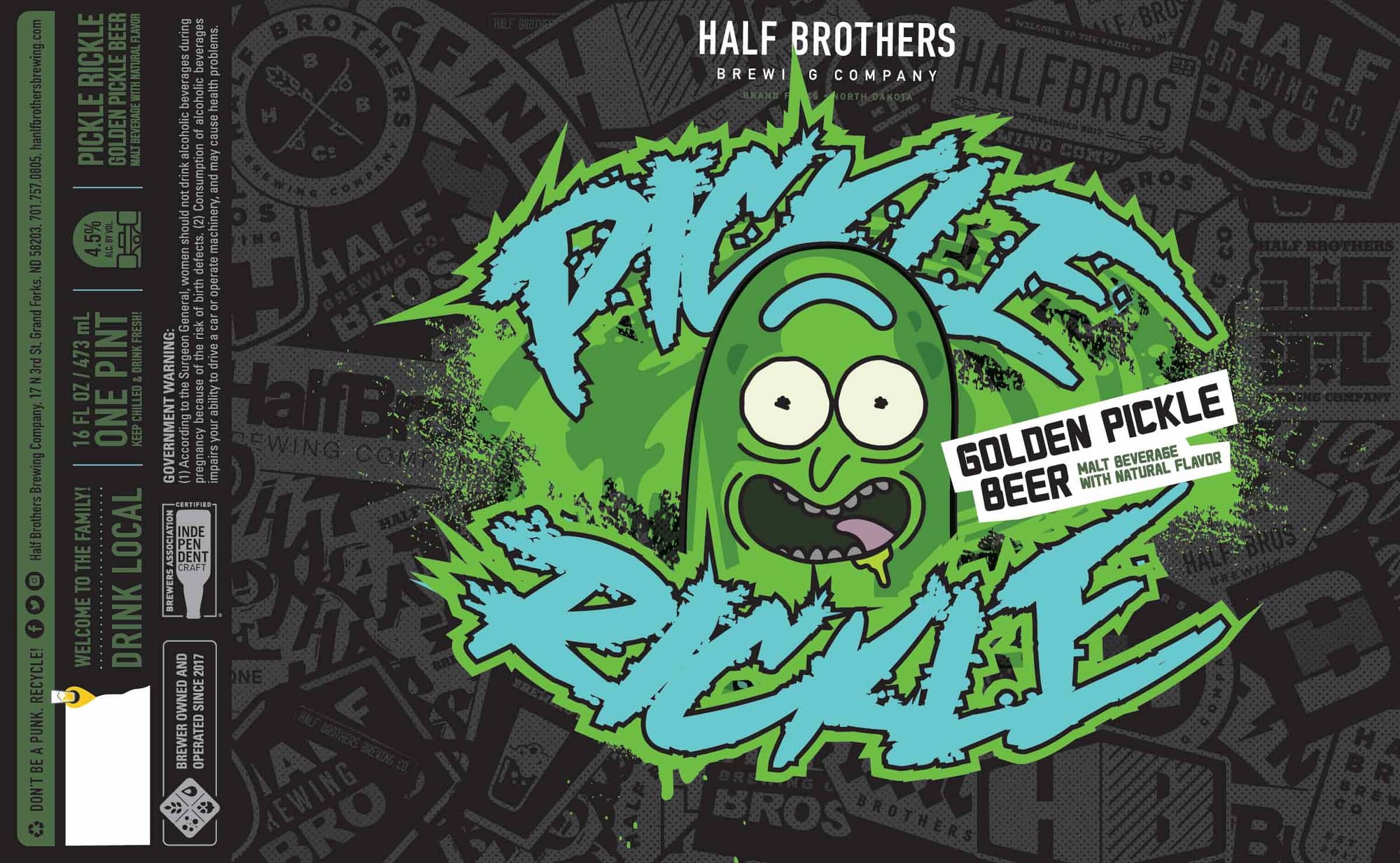 Golden Pickle by Half Brothers Brewing Company - beer label