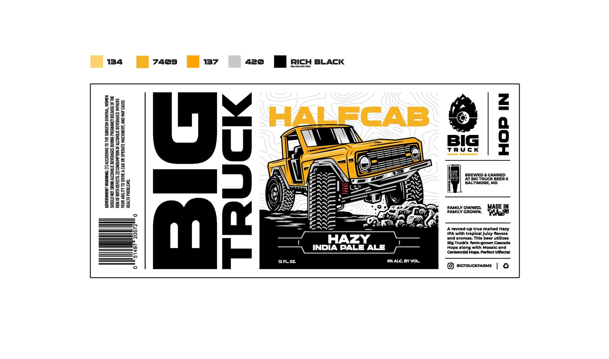 Halfcab by Big Truck Brewery - beer label