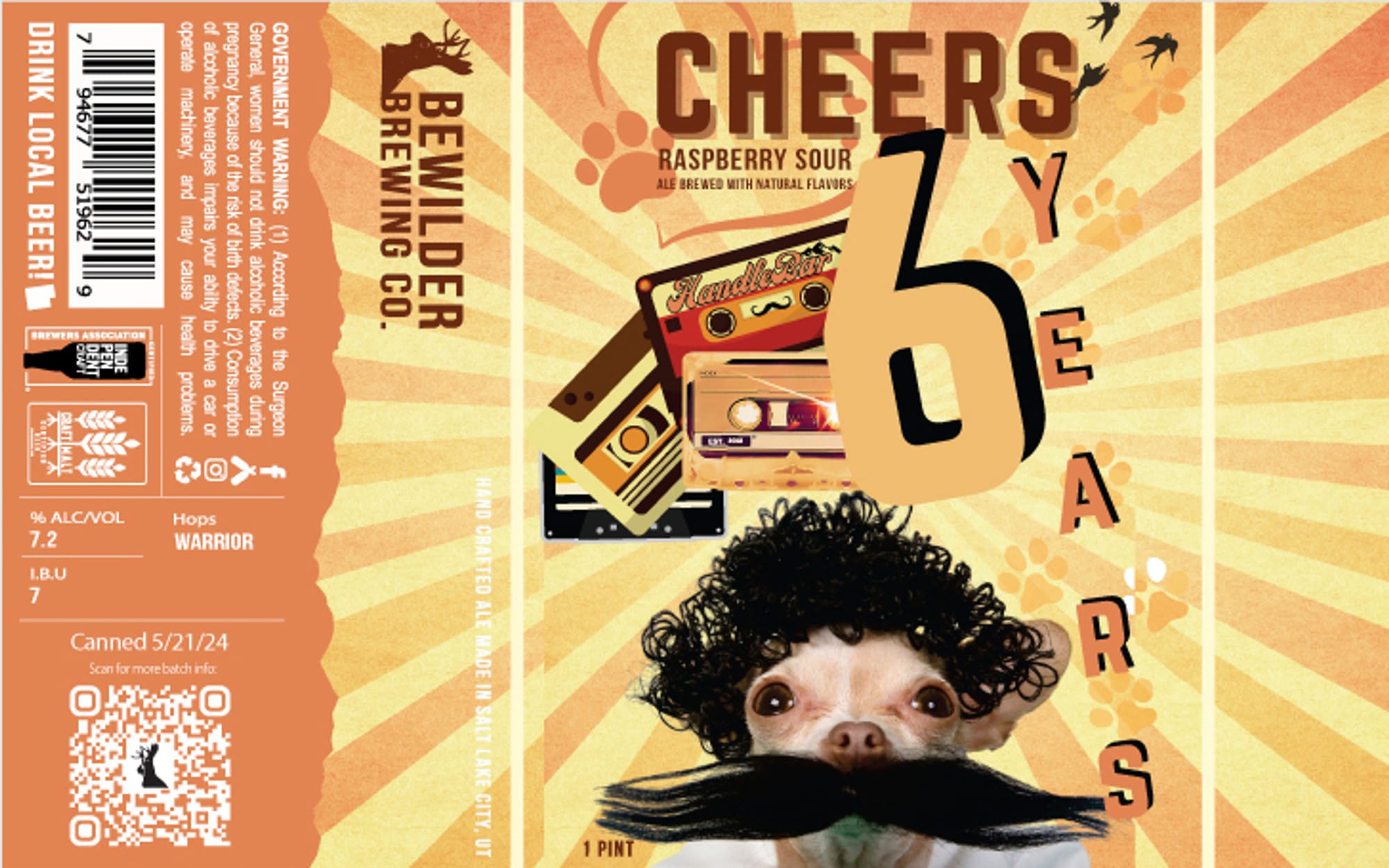 Handlebar Sour by Bewilder Brewing Co. - beer label
