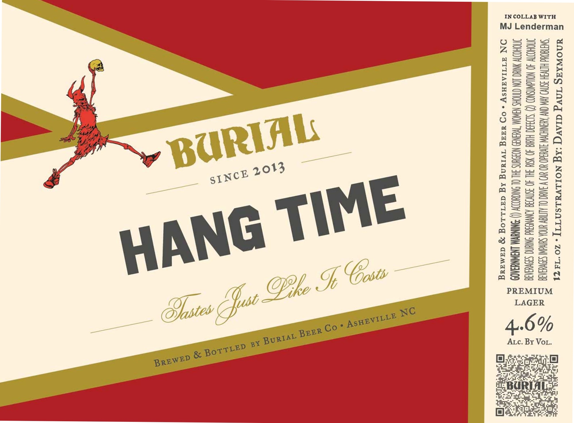 Hang Time by Burial Beer Co. - beer label