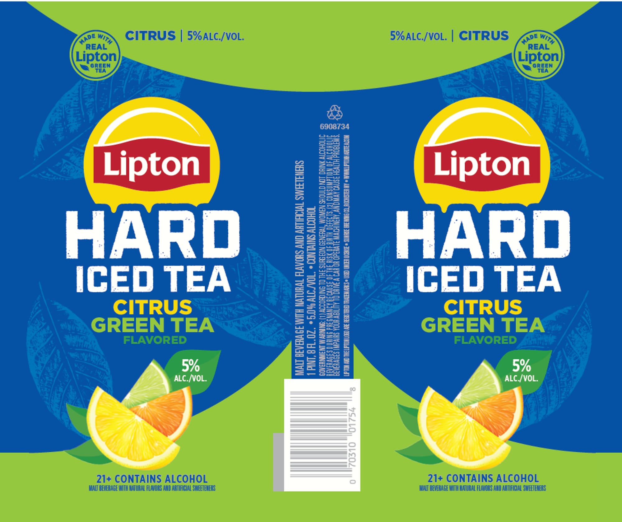 Hard Iced Tea Citrus Green Tea Flavored by Lipton - beer label