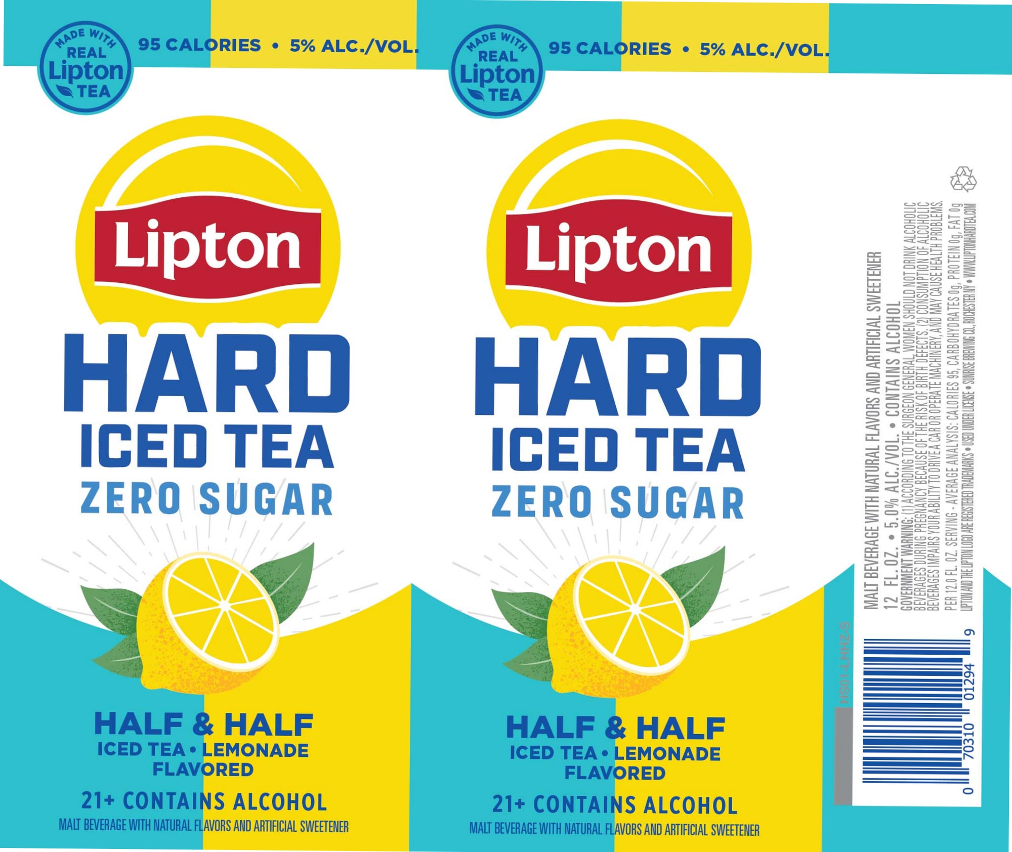 Hard Iced Tea Half & Half Lemonade Flavored by Lipton - beer label