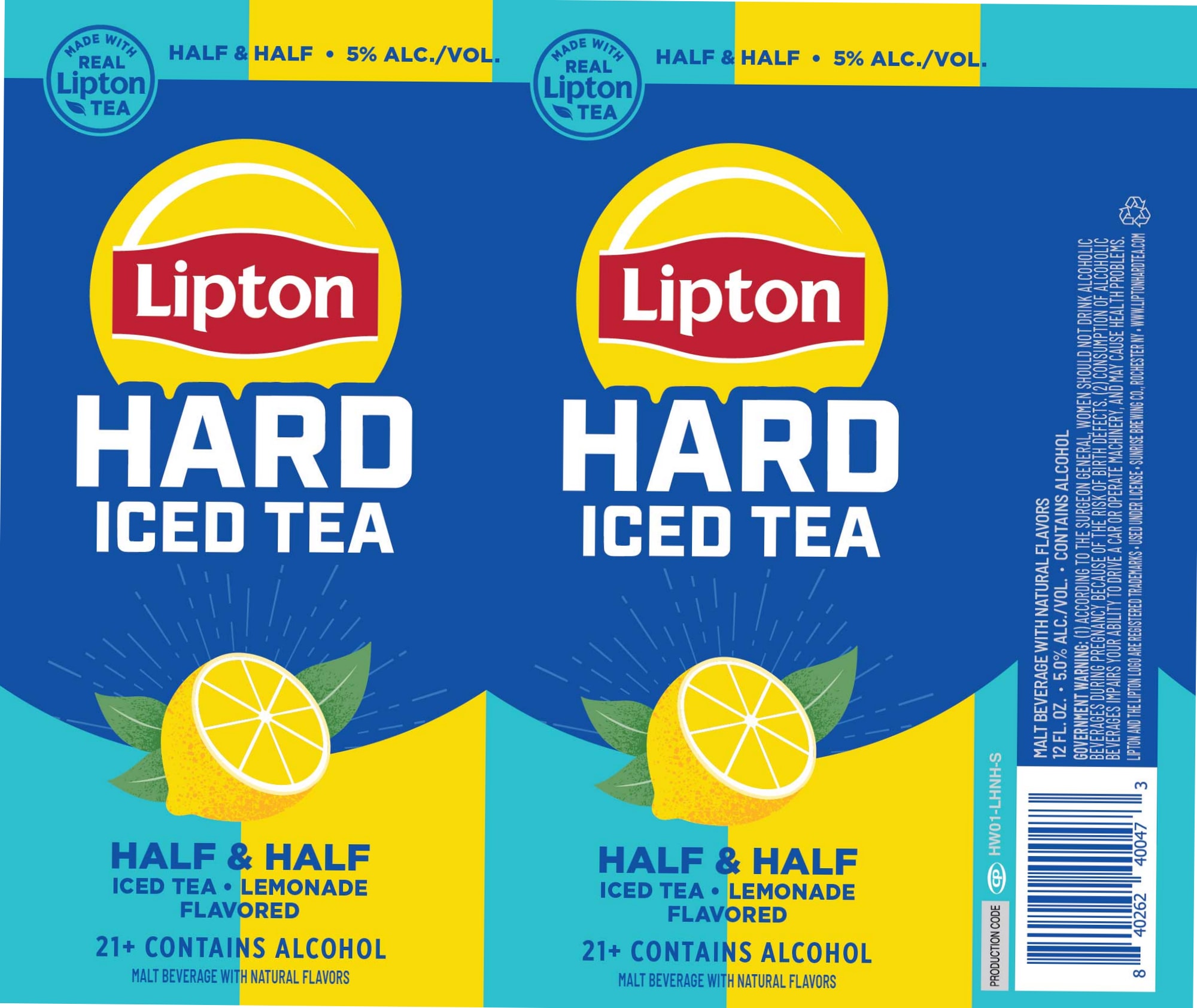 Hard Iced Tea - Half & Half by Lipton - beer label