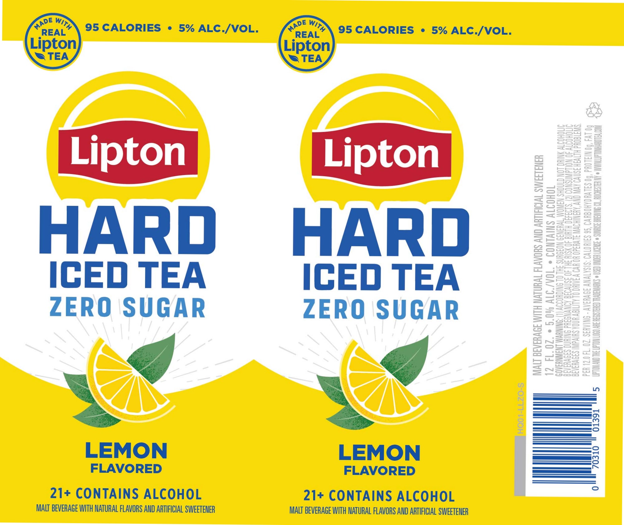 Hard Iced Tea Lemon Flavored by Lipton - beer label