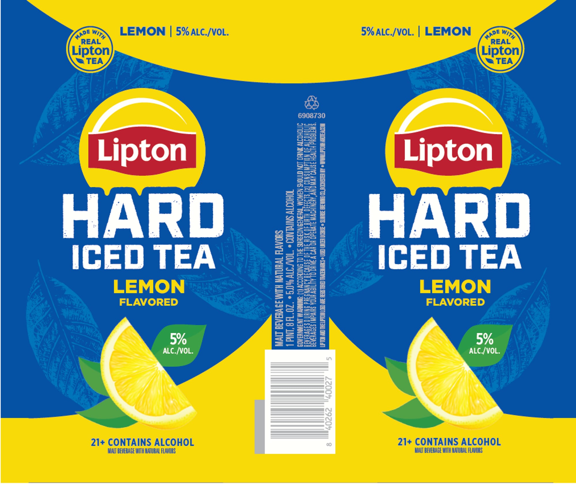 Hard Iced Tea Lemon Flavored by Lipton - beer label