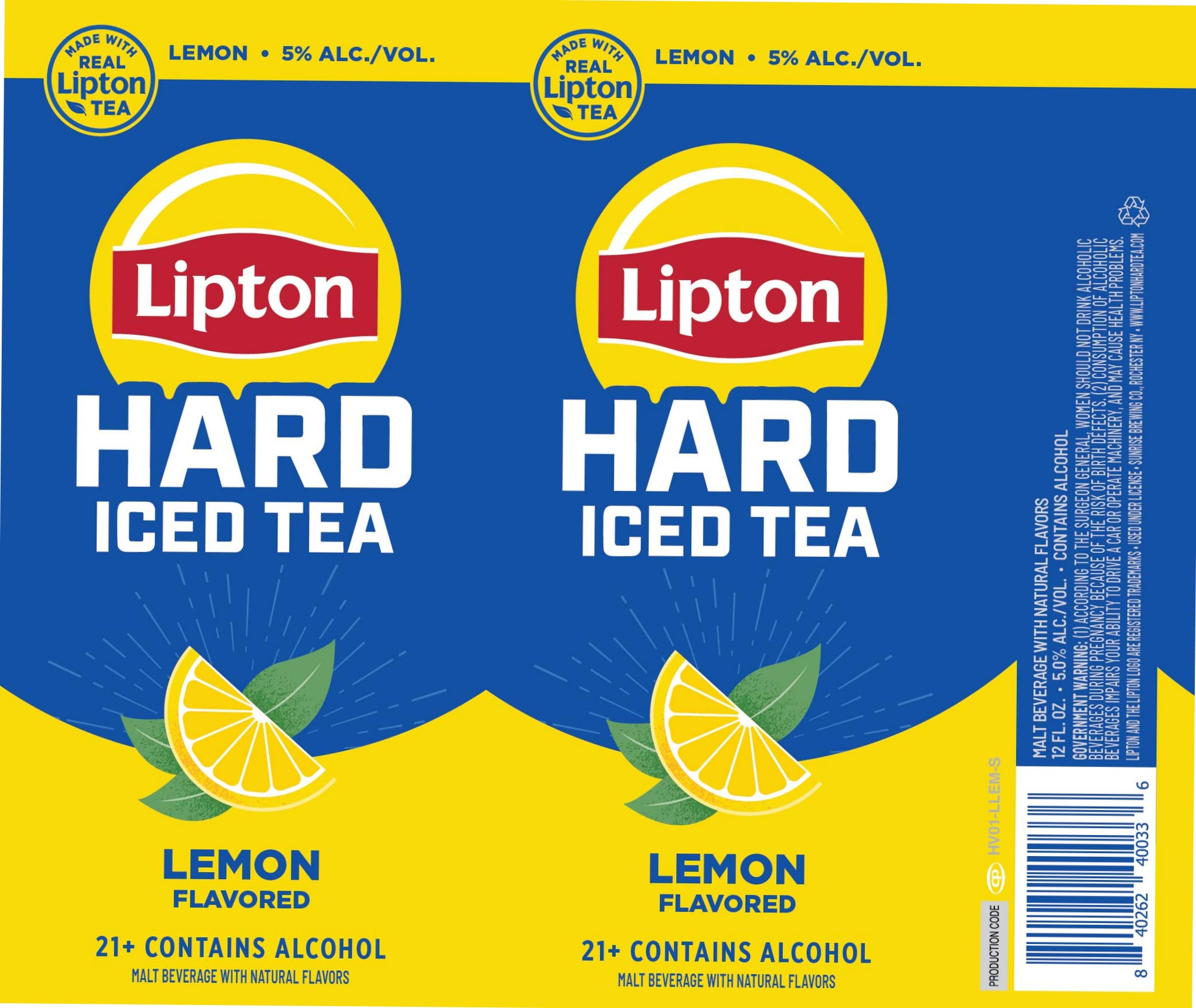 Hard Iced Tea Lemon by Lipton - beer label