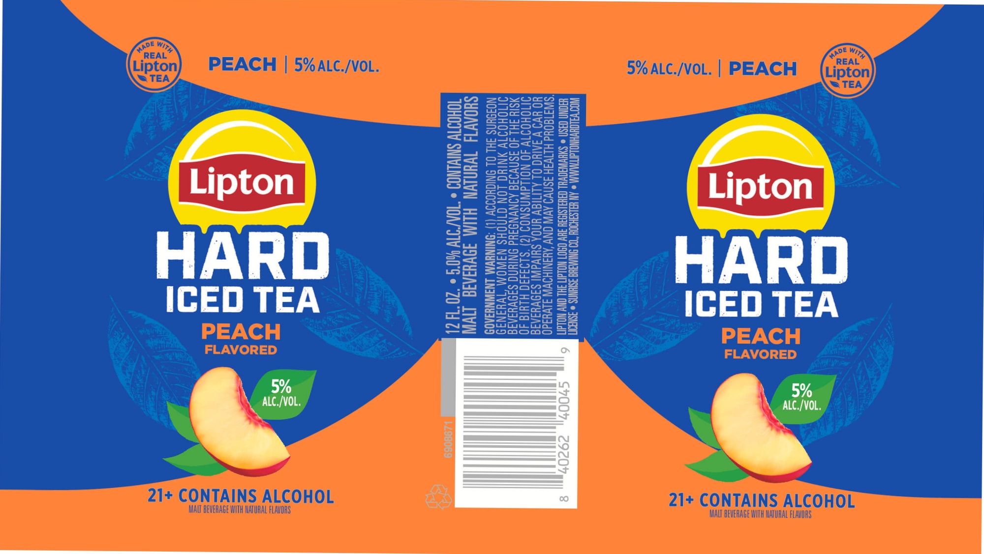 HARD ICED TEA PEACH by LIPTON - beer label