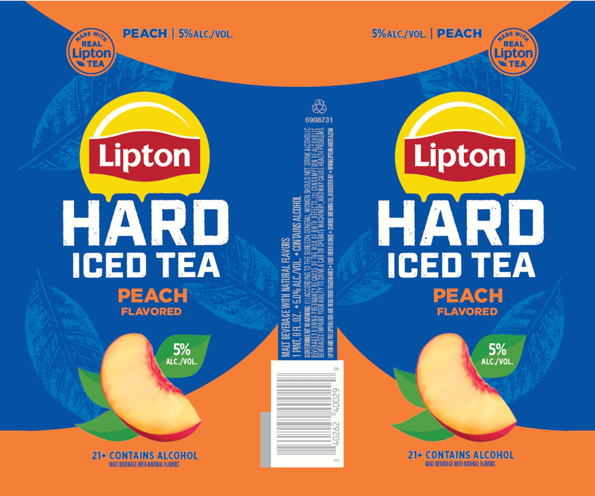 Hard Iced Tea Peach by Lipton - beer label