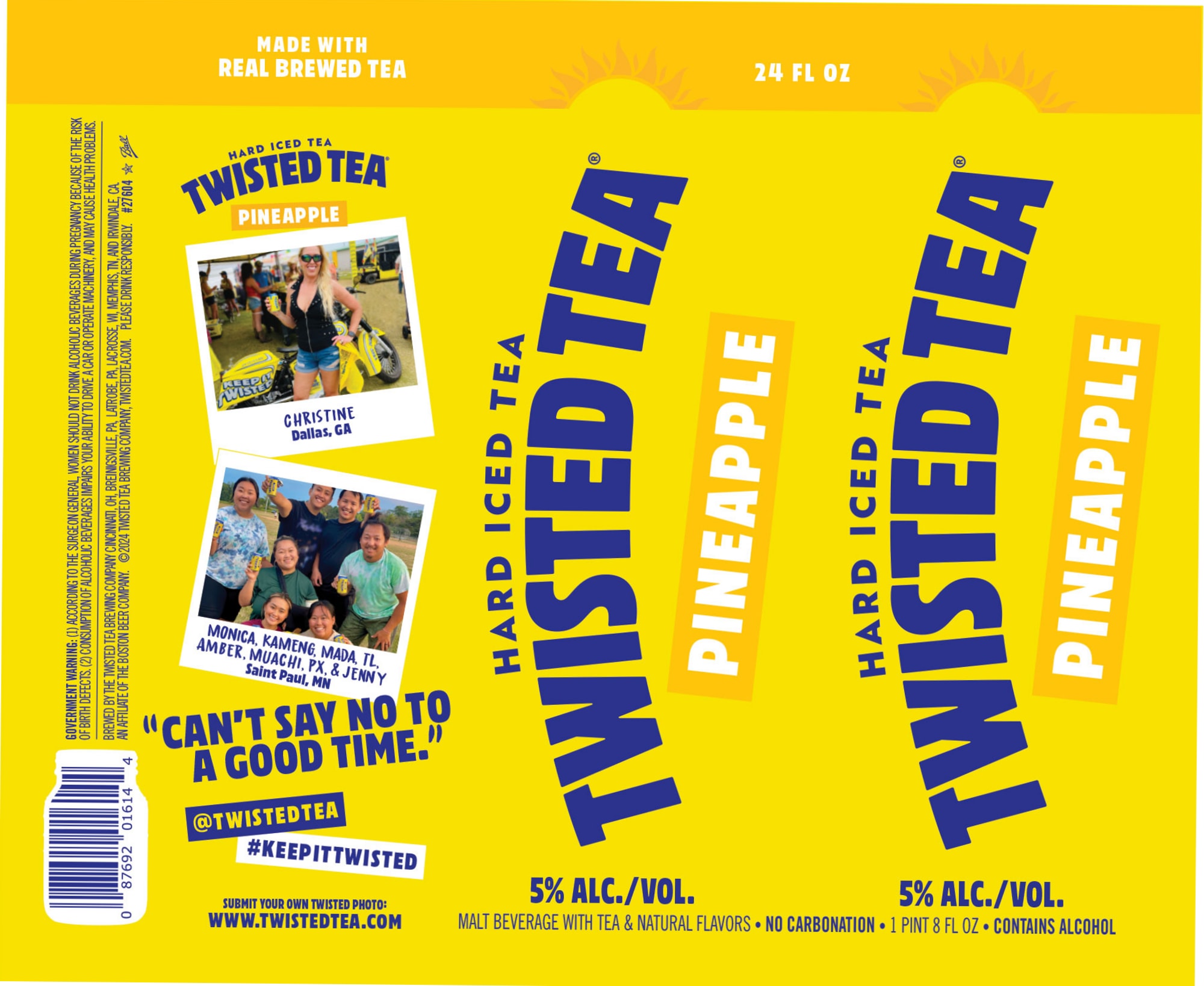 Hard Iced Tea Pineapple by Twisted Tea - beer label