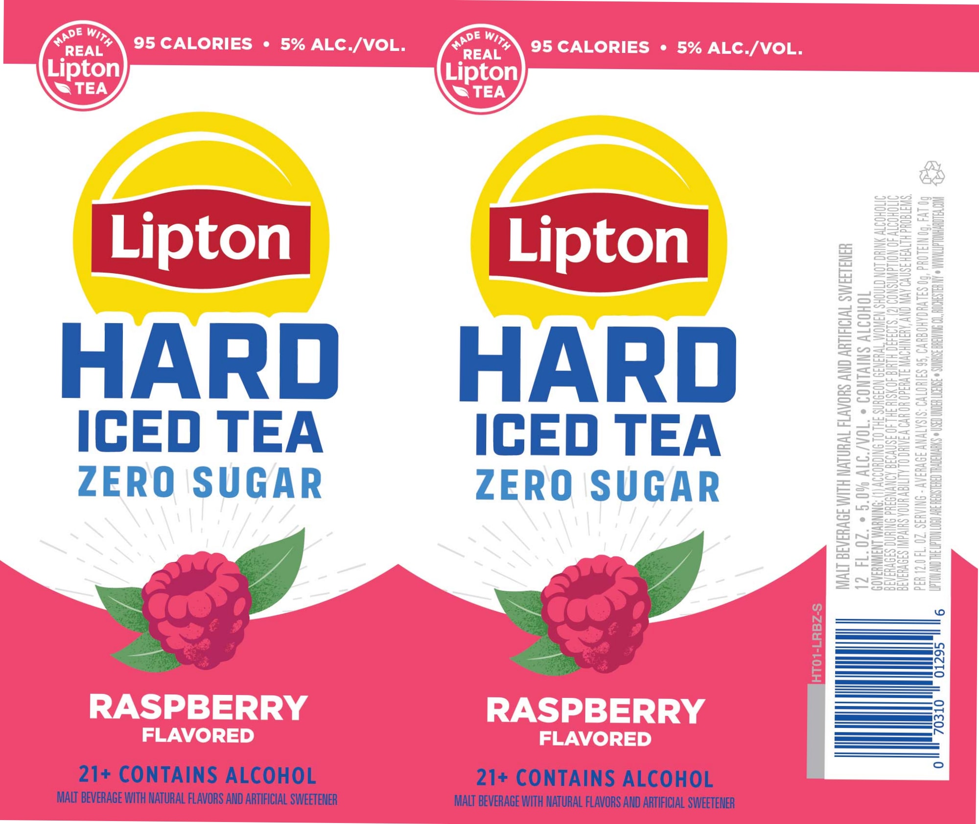 Hard Iced Tea Raspberry by Lipton - beer label