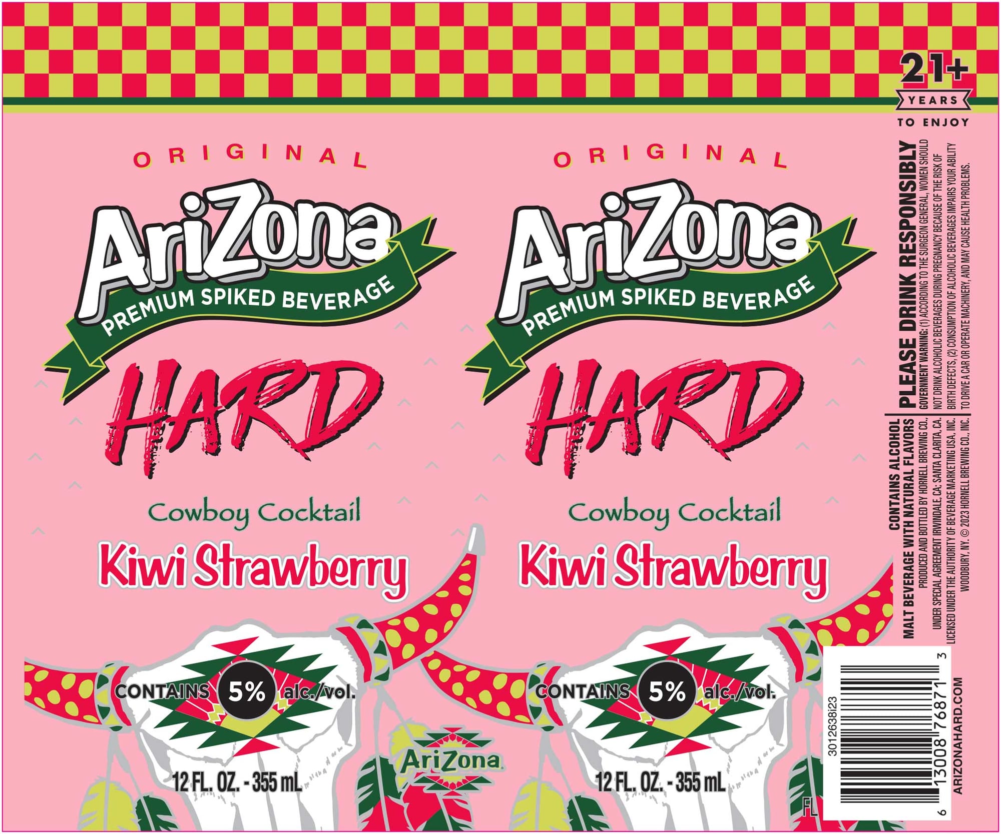 Cowboy Cocktail Kiwi Strawberry by Arizona Hard - beer label
