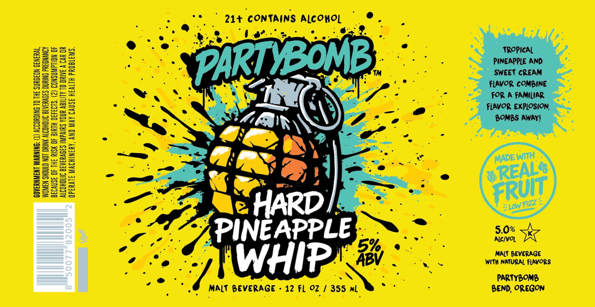 Hard Pineapple Whip by PartyBomb - beer label
