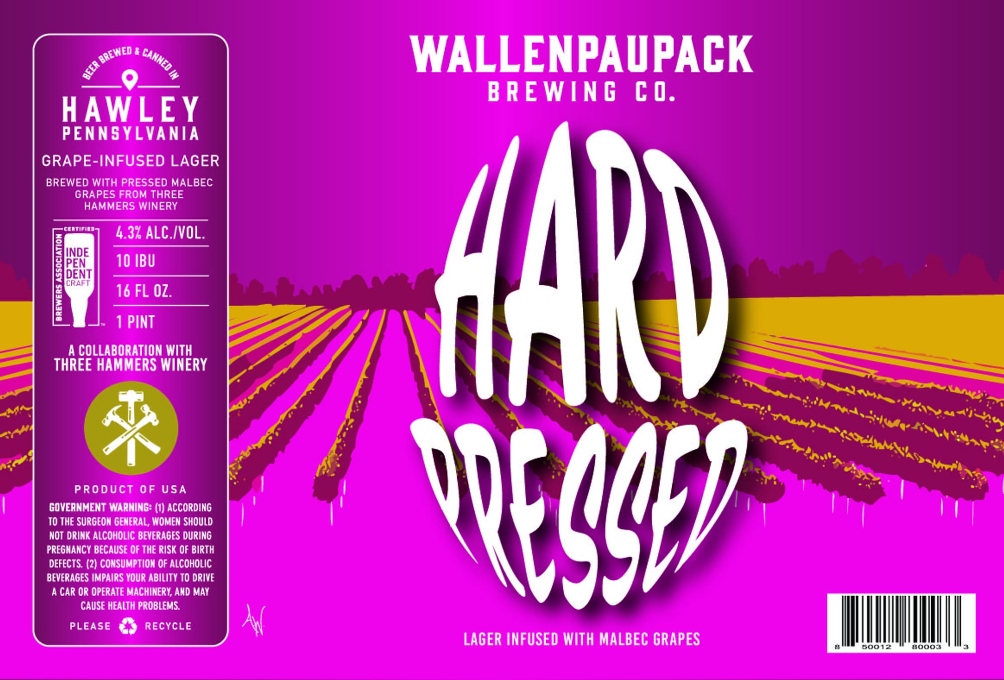 Hard Pressed by Hawley Brewing Co. - beer label