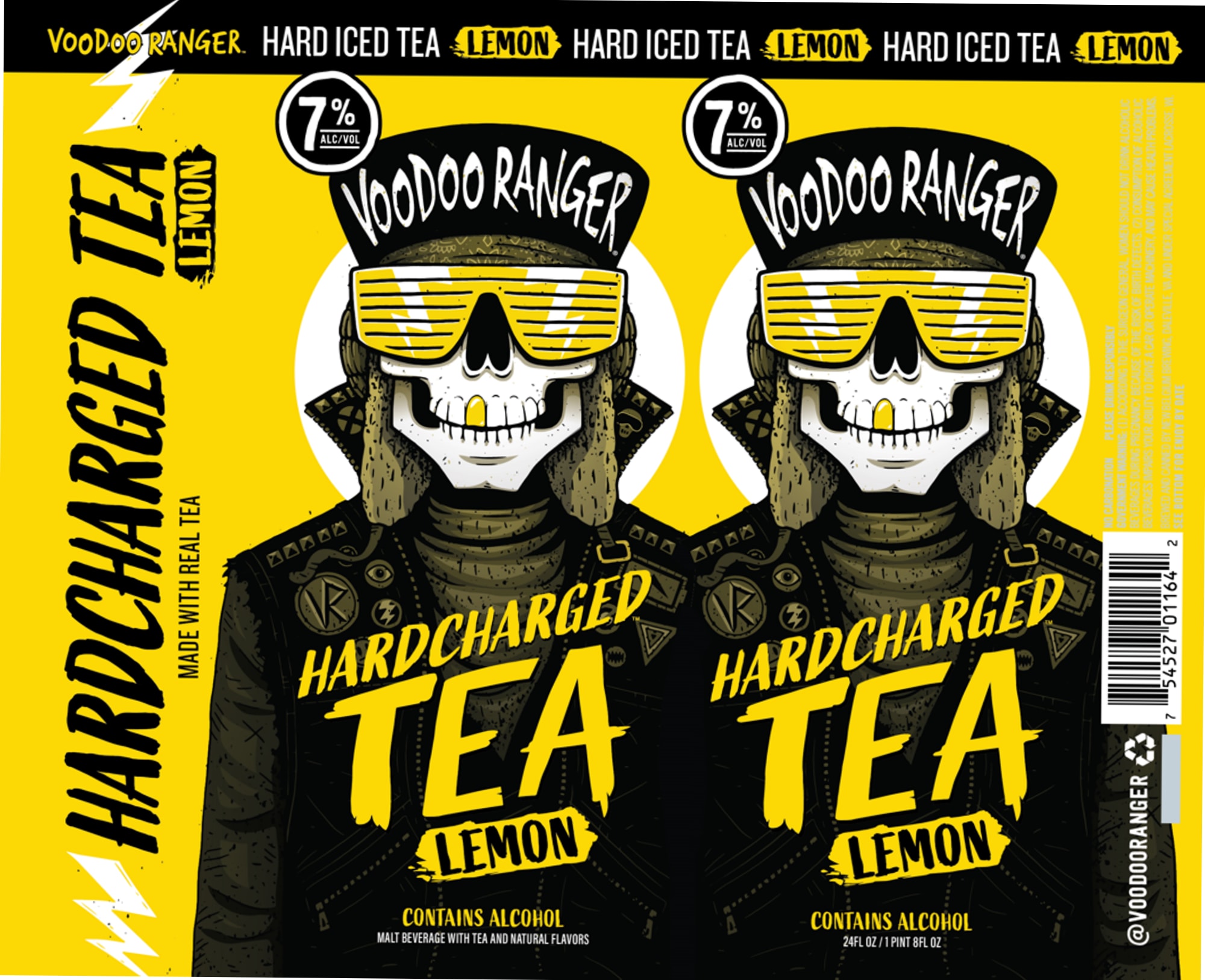 Hardcharged Tea Lemon by Voodoo Ranger - beer label