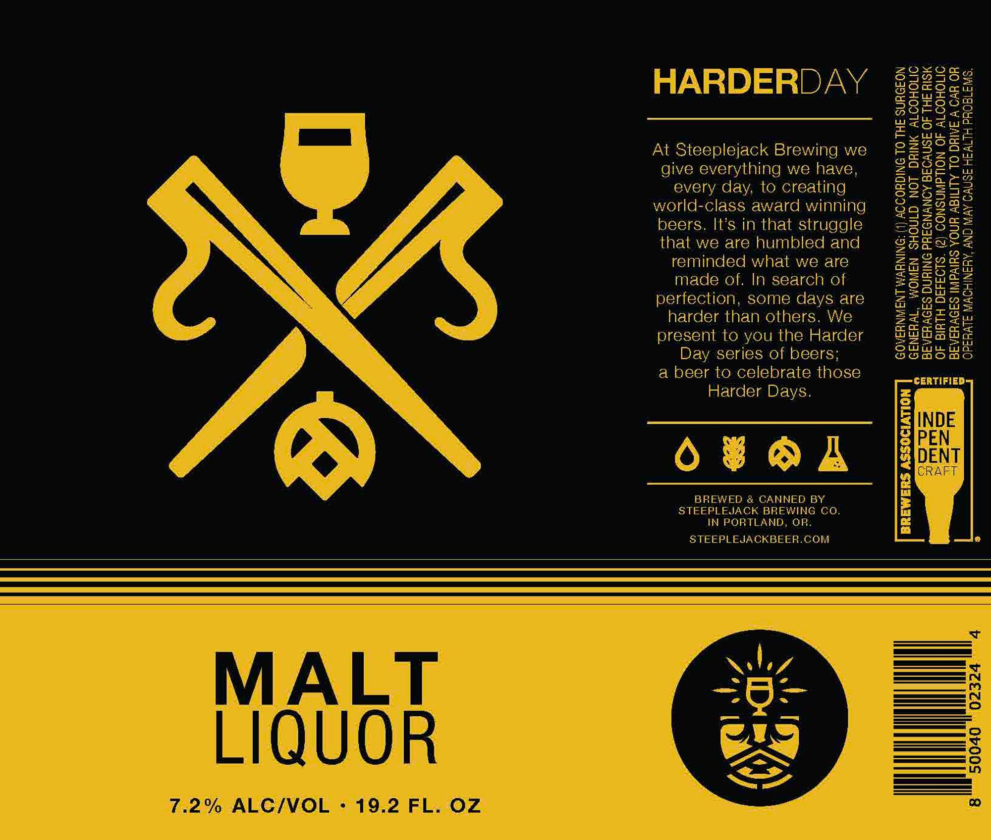 Harderday by Steeplejack Brewing Co. - beer label