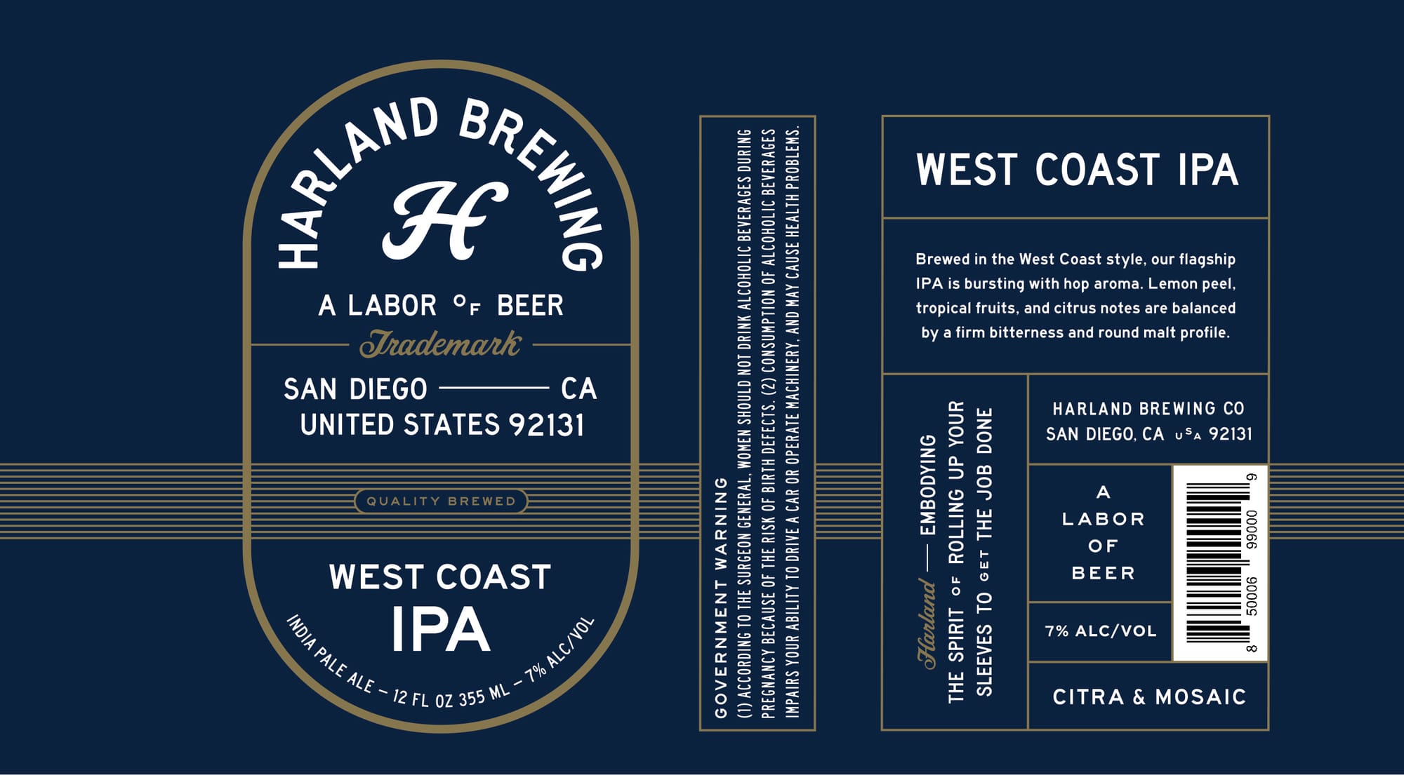 West Coast IPA by Harland Brewing Co. - beer label