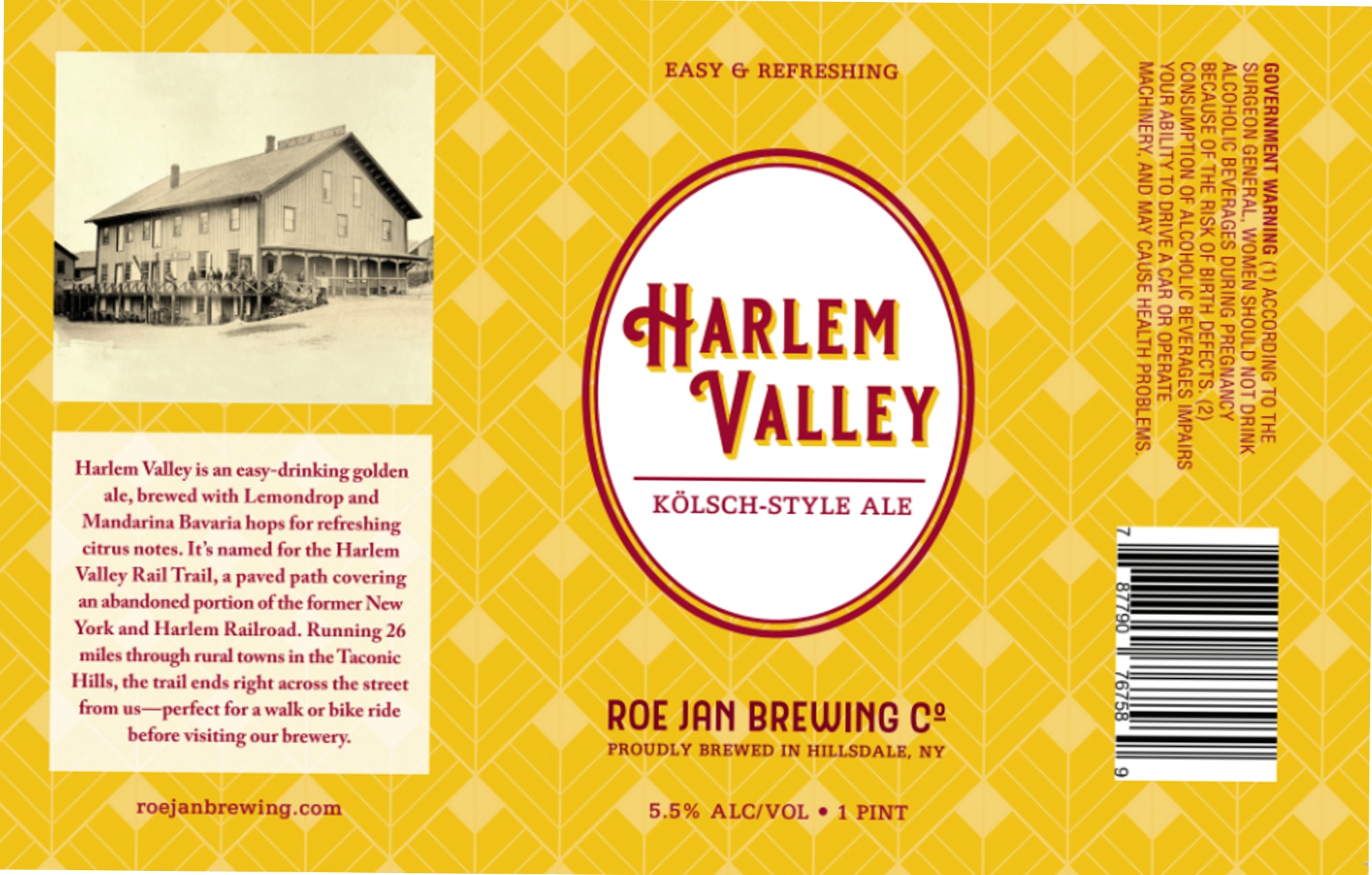 Harlem Valley by Roe Jan Brewing Co. - beer label