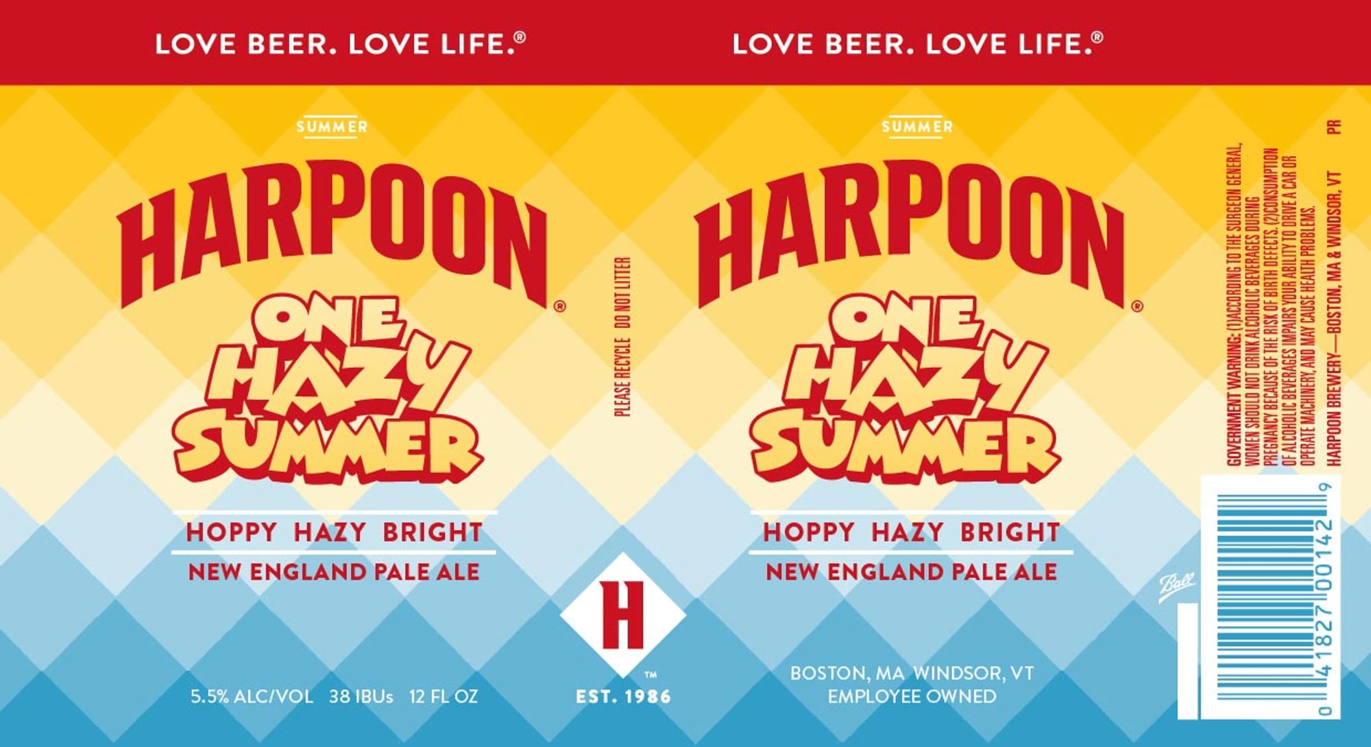 One Way Hazy Summer by Harpoon Brewery - beer label