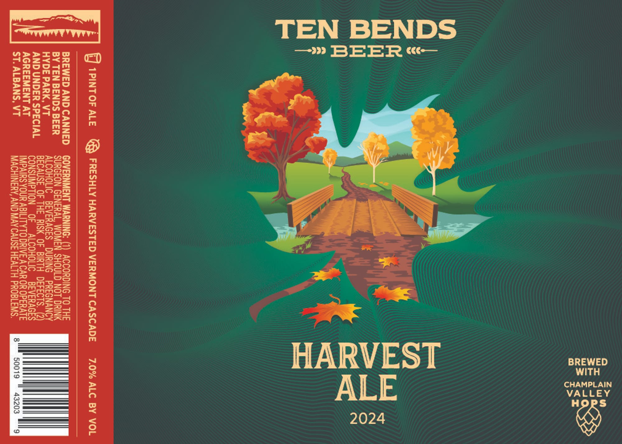 Harvest Ale by Ten Bends Beer - beer label