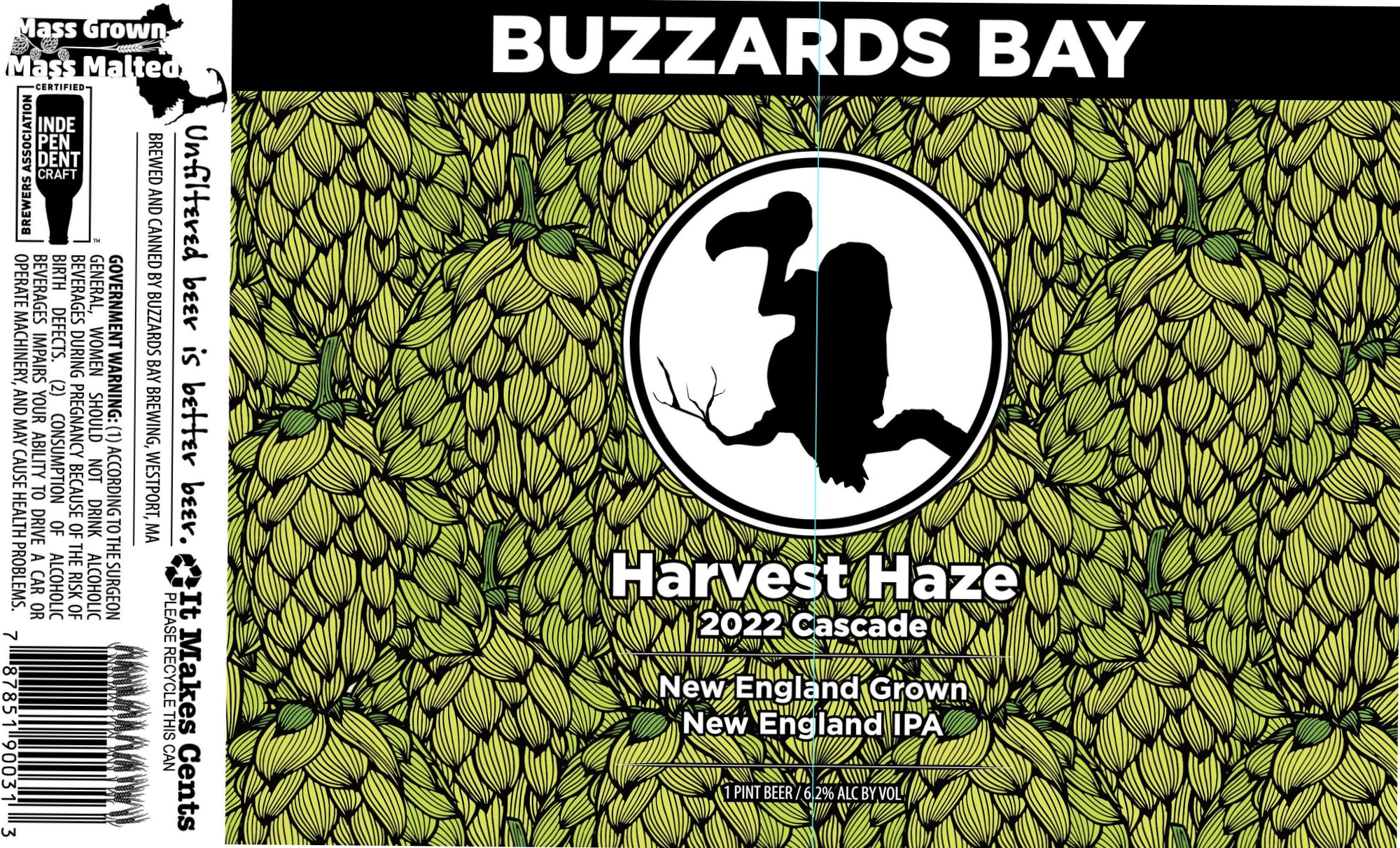 Harvest Haze by Buzzards Bay Brewing - beer label