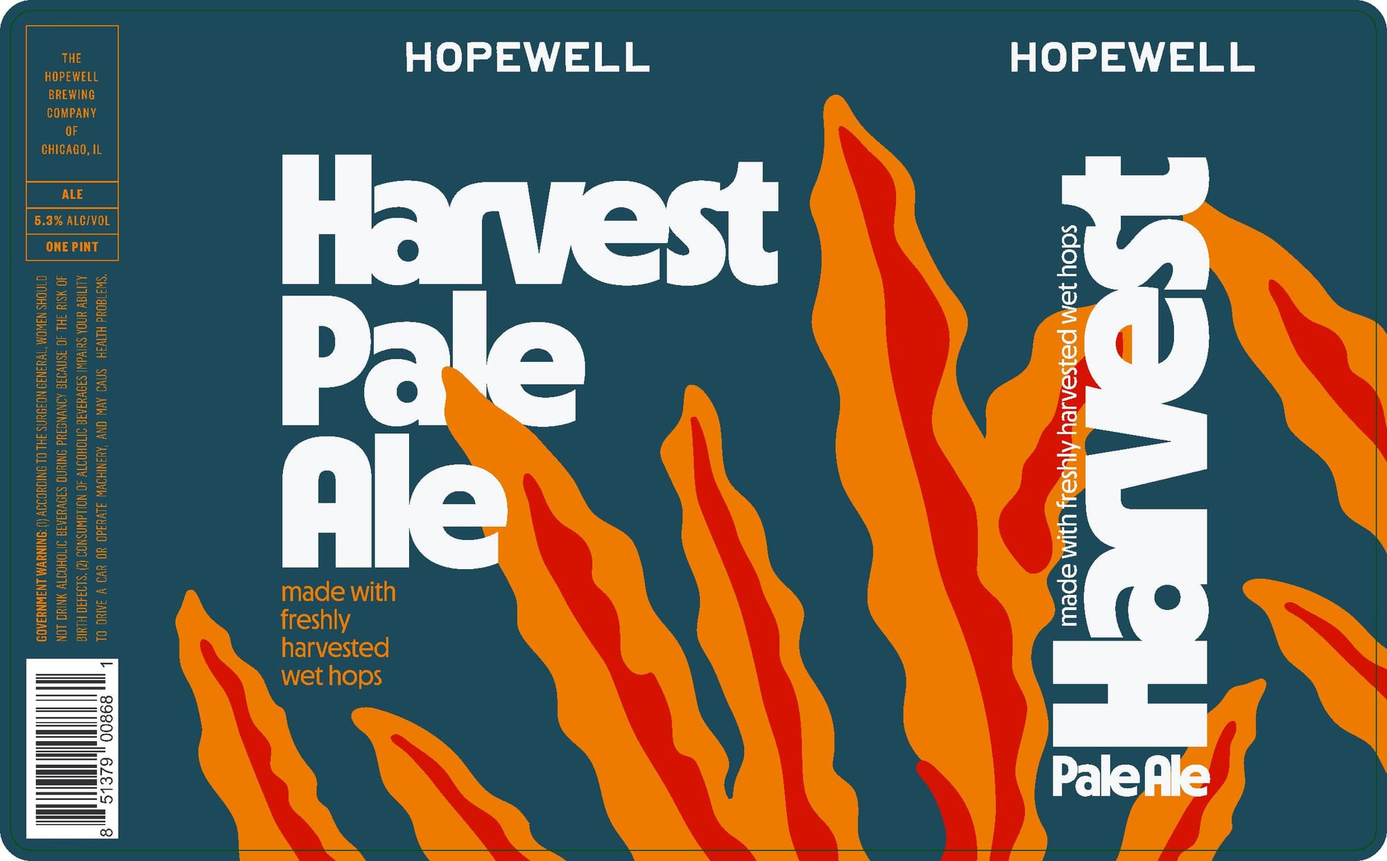Harvest Pale Ale by Hopewell Brewing - beer label