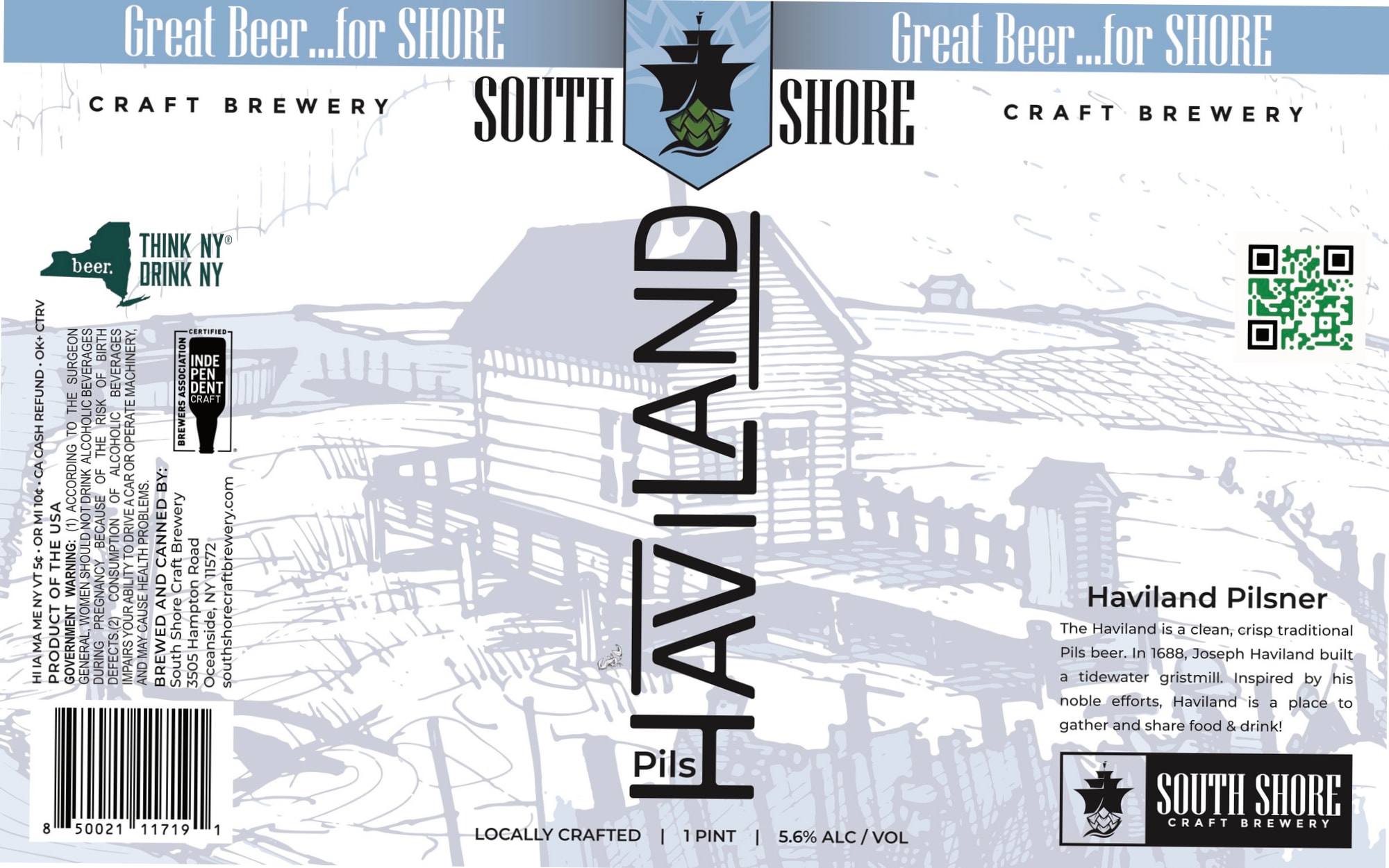 Haviland Pilsner by South Shore Craft Brewery - beer label