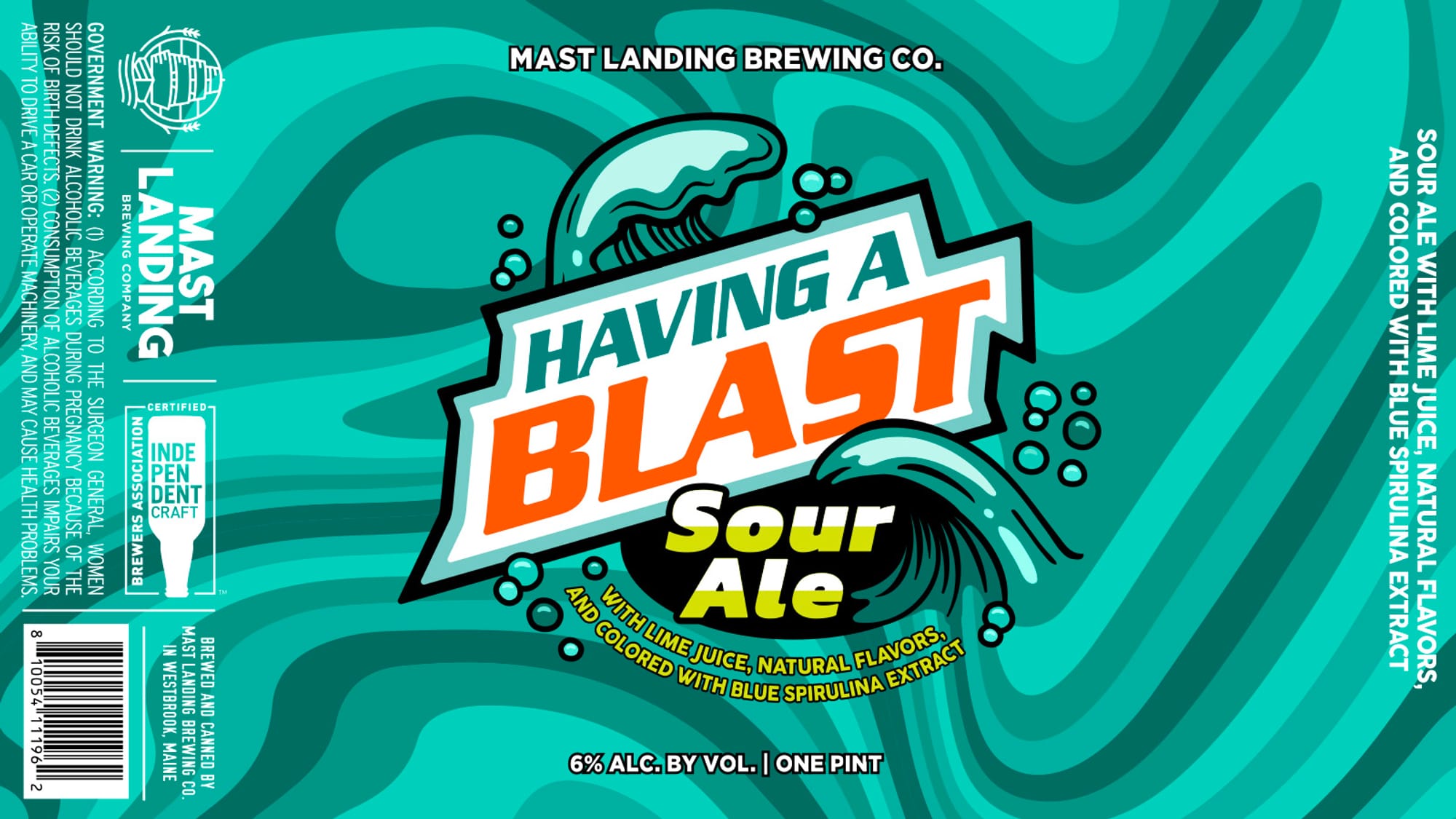 Having a Blast by Mast Landing Brewing Co. - beer label