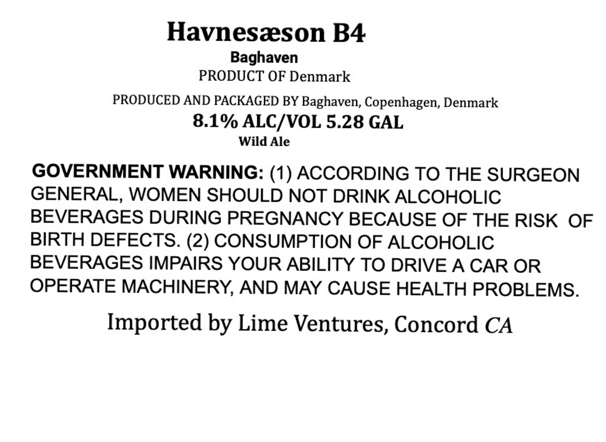 Havnesæson B4 by Baghaven - beer label
