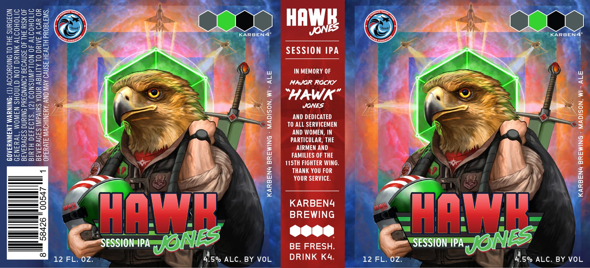 Hawk Jones by Karben4 Brewing - beer label