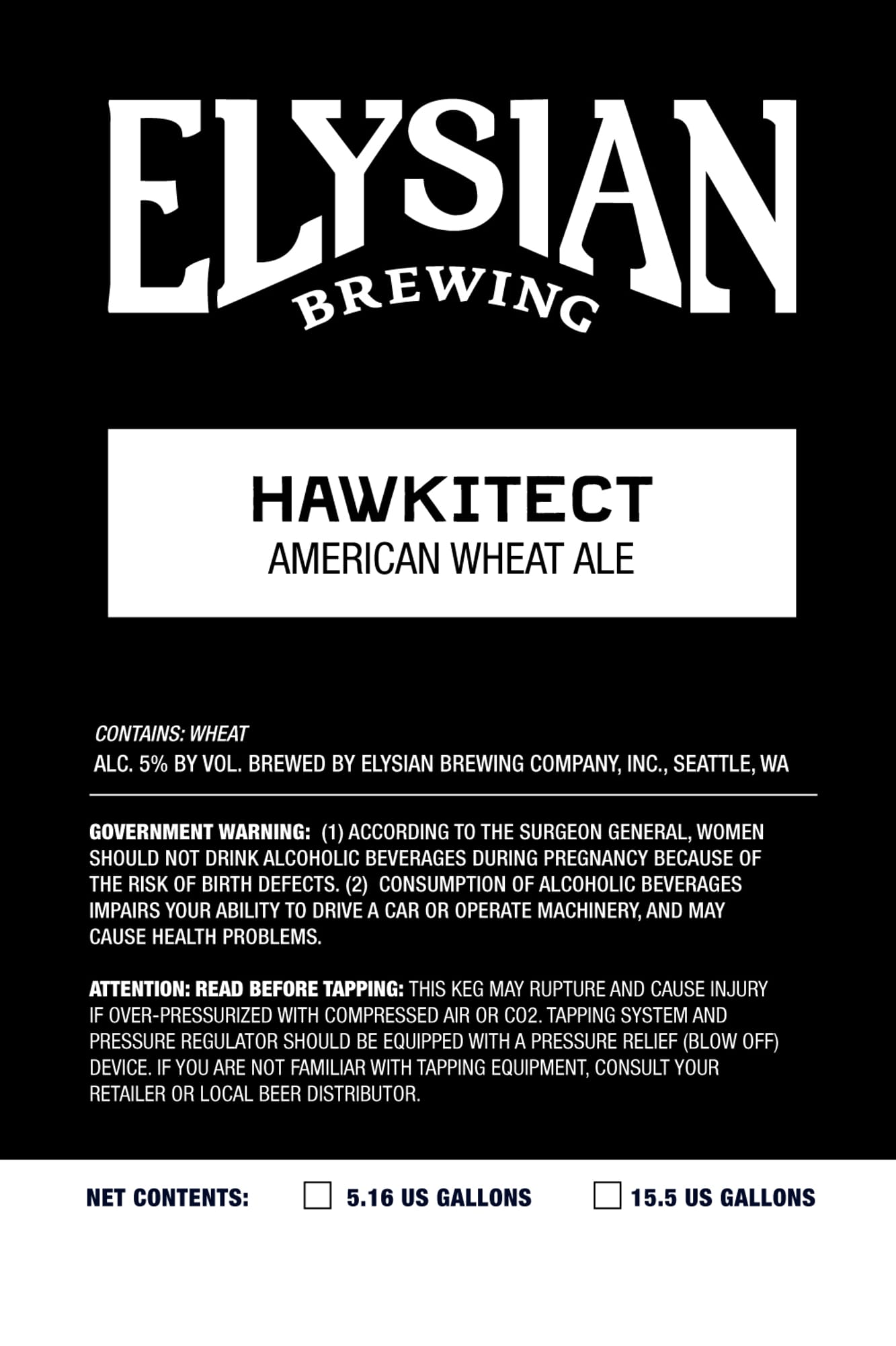 Hawkitect by Elysian Brewing - beer label