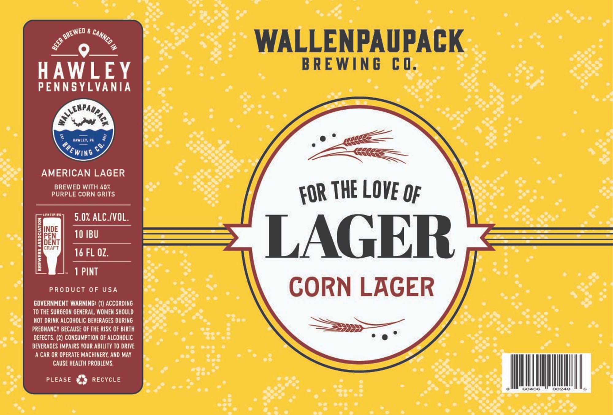 Hawley American Lager by Wallenpaupack Brewing Co. - beer label