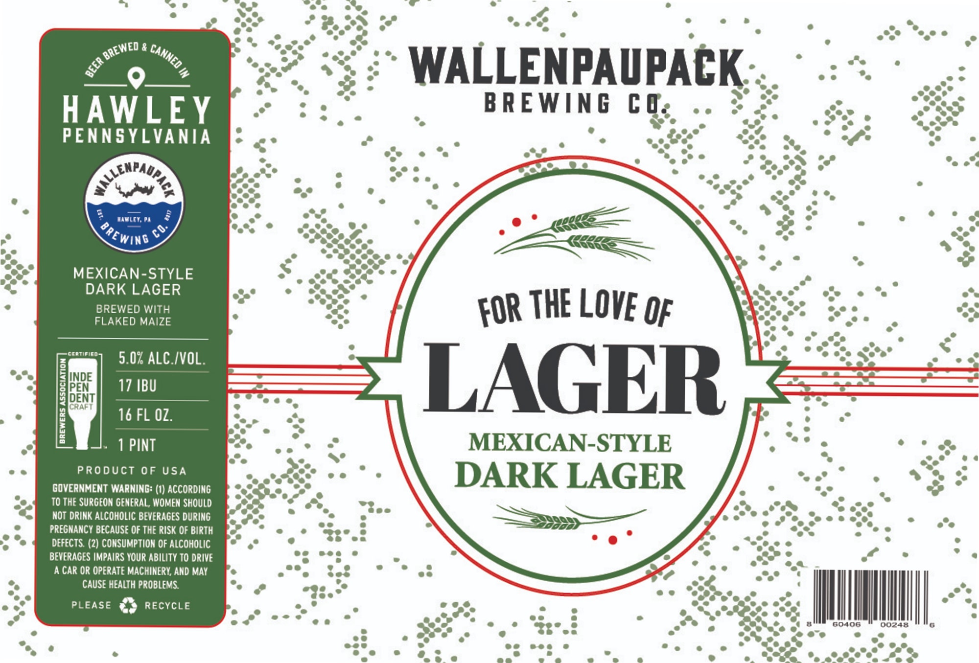 Hawley Mexican-Style Dark Lager by Wallenpaupack Brewing Co. - beer label