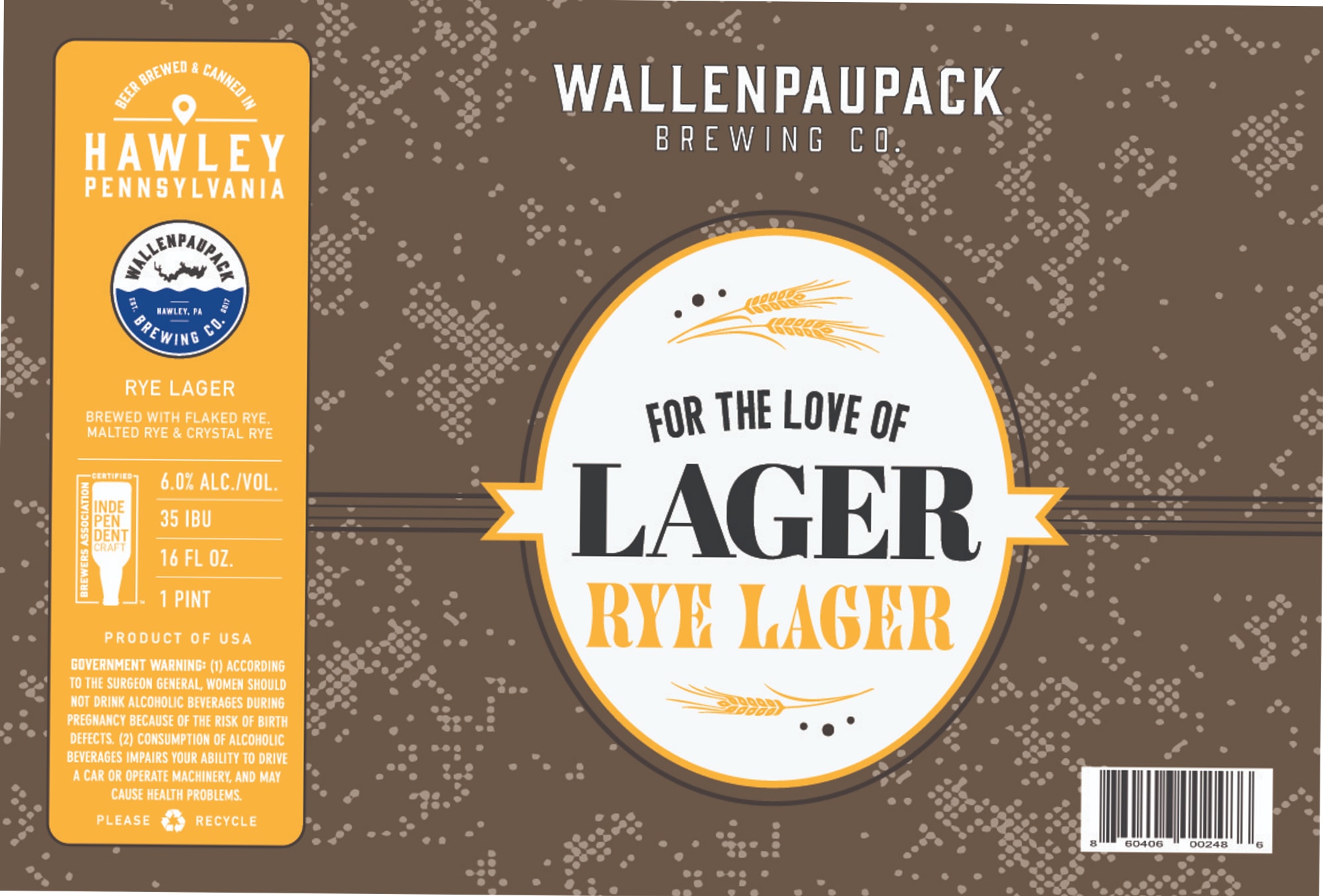 Hawley Rye Lager by Wallenpaupack Brewing Co. - beer label
