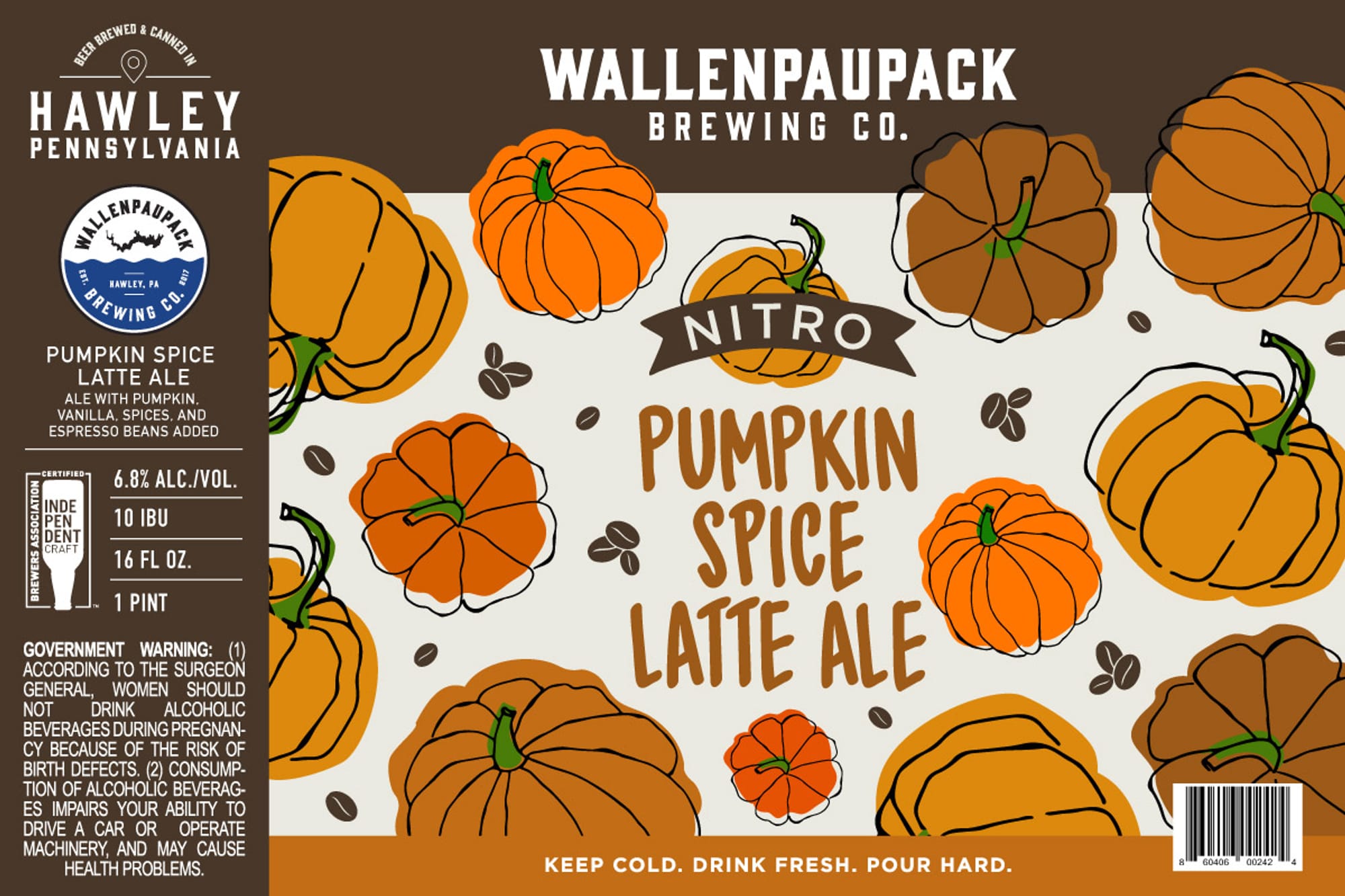 Pumpkin Spice Latte Ale by Hawley Brewing Co. - beer label