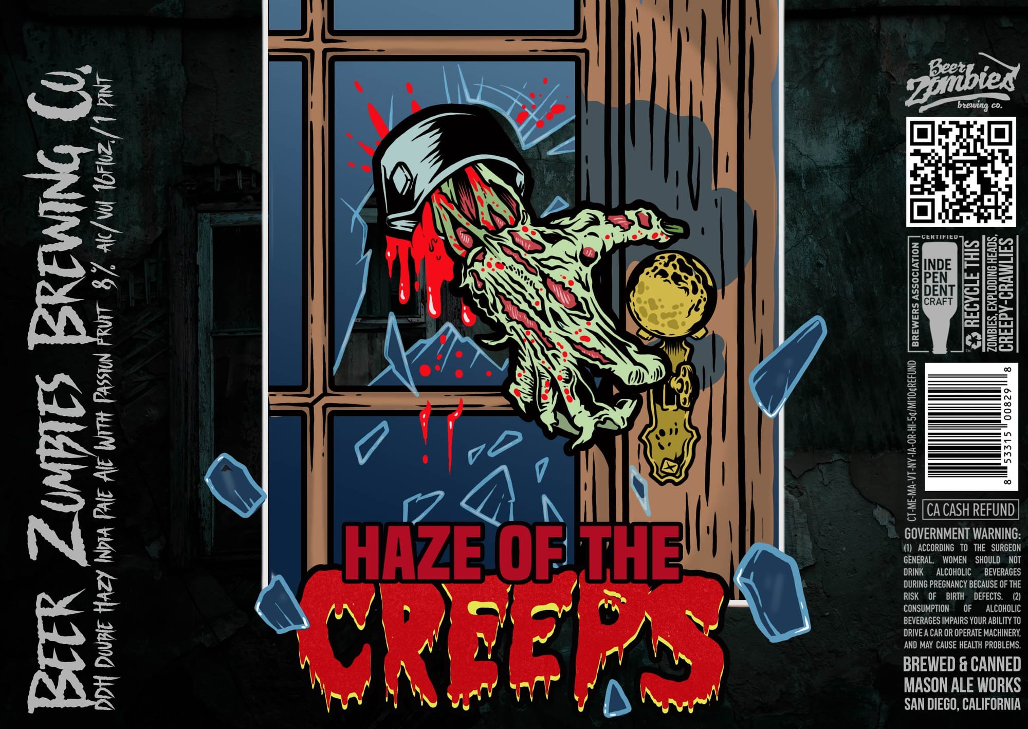 Haze of the Creeps by Beer Zombies Brewing Co. - beer label