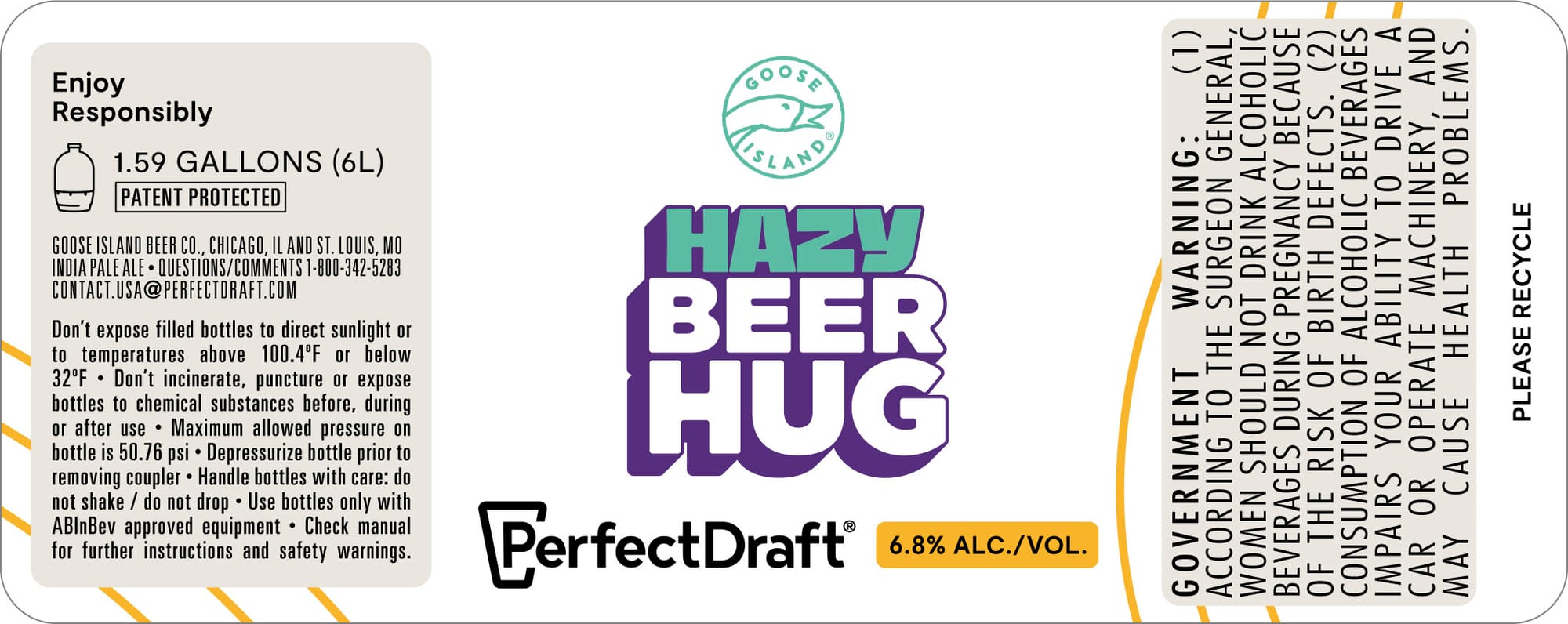 Hazy Beer Hug by Goose Island - beer label