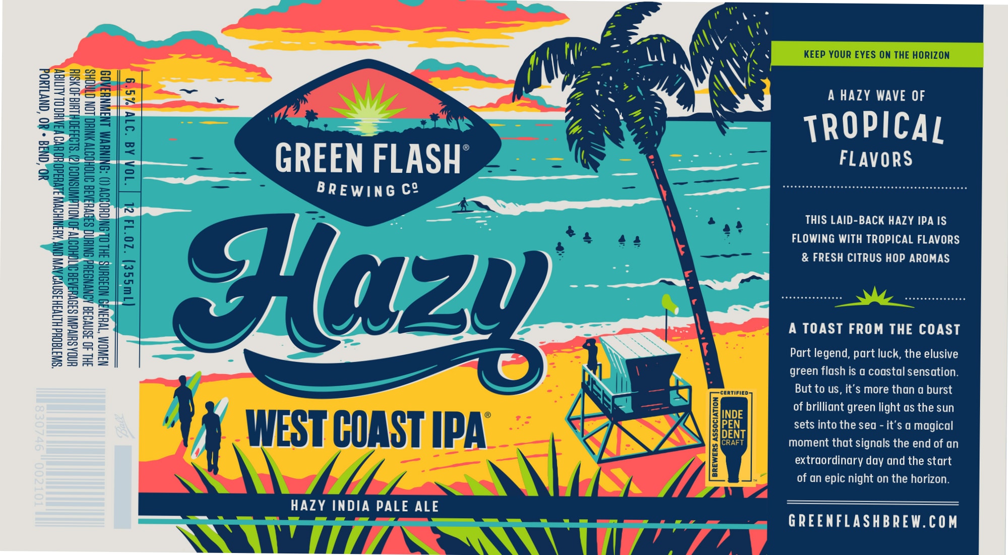 Hazy by Green Flash Brewing Co. - beer label